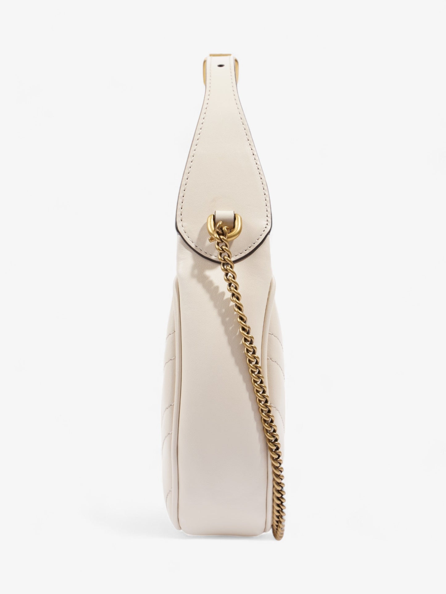 Gucci GG Marmont Shoulder Bag White Matelasse Leather Mini