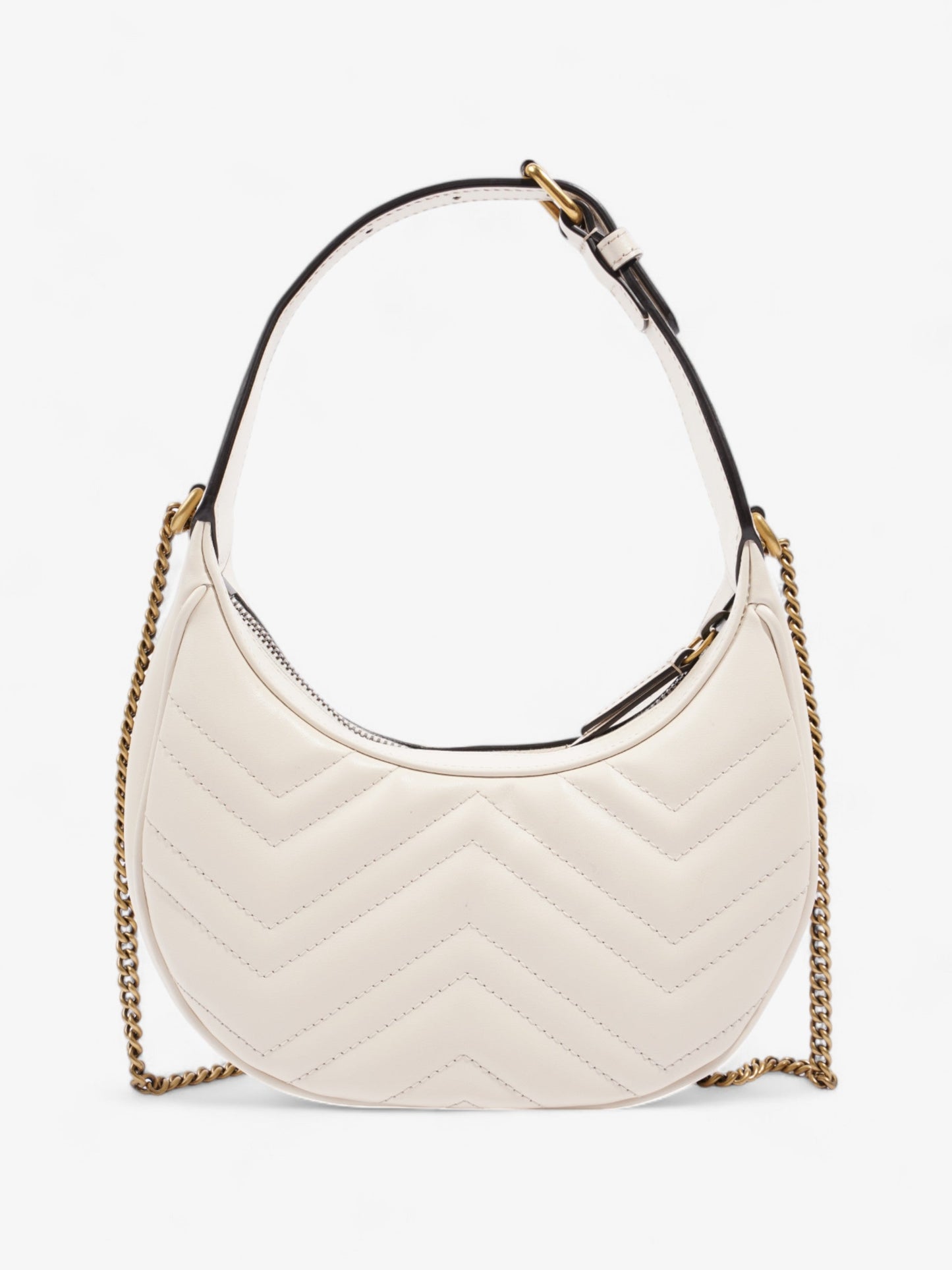 Gucci GG Marmont Shoulder Bag White Matelasse Leather Mini