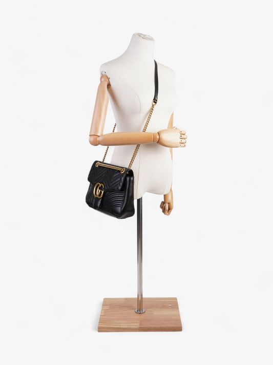 Gucci GG Marmont Black Matelasse Leather Medium