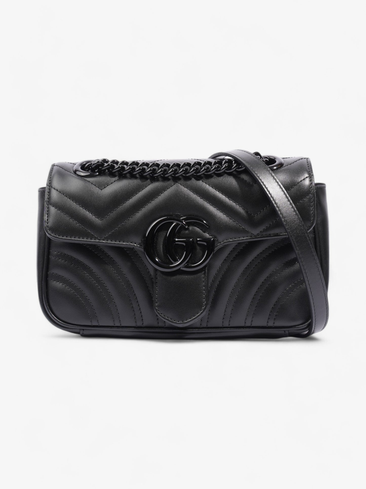 Gucci GG Marmont Black Matelasse Leather Mini