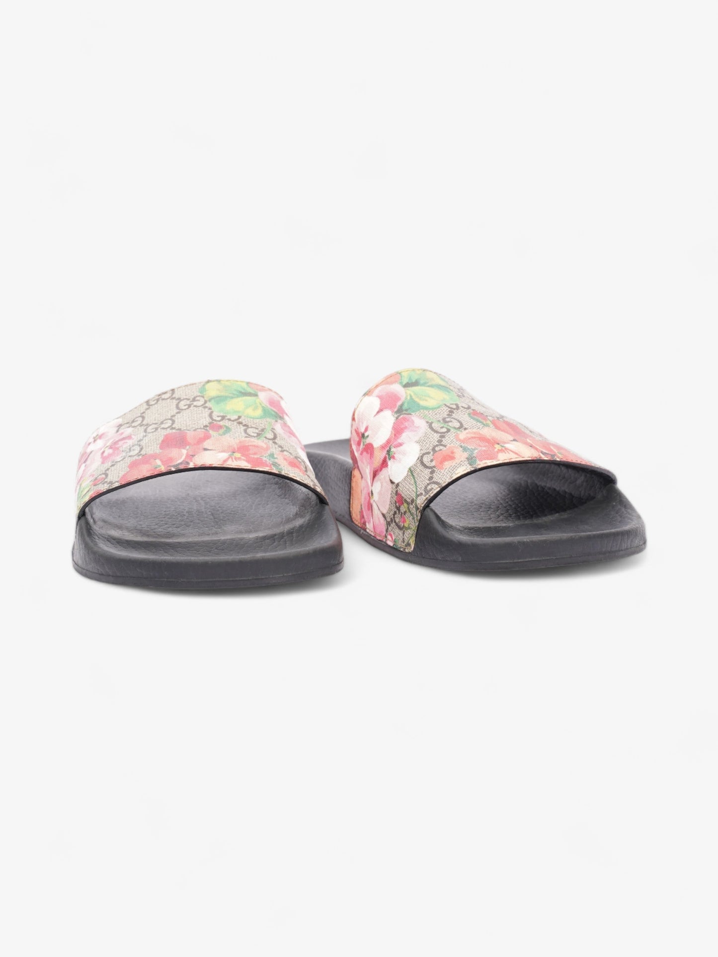 Gucci GG Blooms Slide Sandal Black / GG Supreme Floral Rubber EU 42 UK 9
