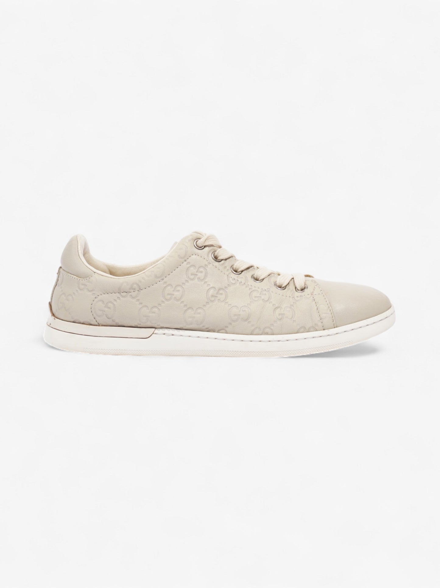 Gucci GG Embossed Ace Beige Embossed Leather EU 37 UK 4