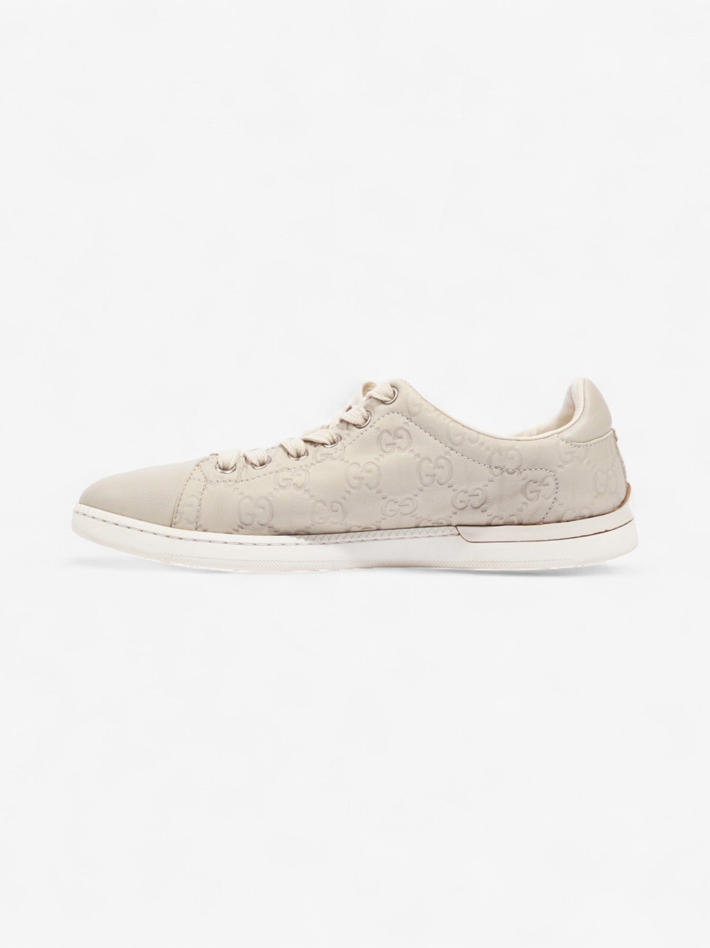 Gucci GG Embossed Ace Beige Embossed Leather EU 37 UK 4