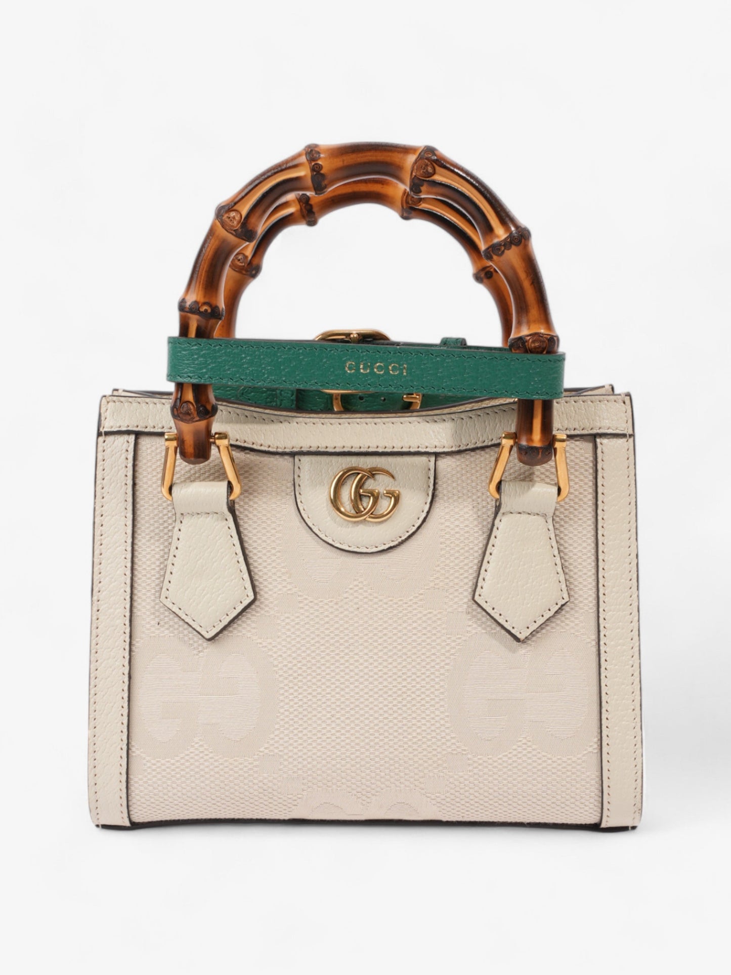 Gucci Diana Tote White / Brown Canvas Mini