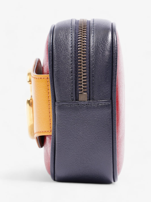 Gucci New Sakai Dahlia Cherry Red / Yellow / Blue Leather