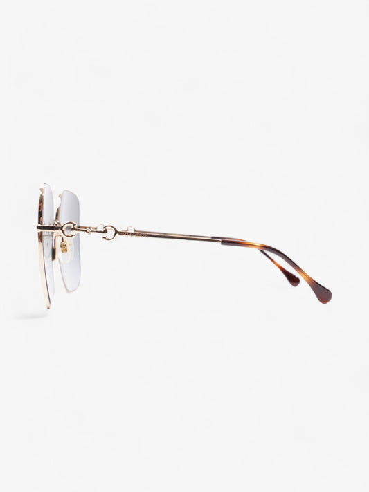 Gucci Square Framed Sunglasses Gold Acetate 140mm