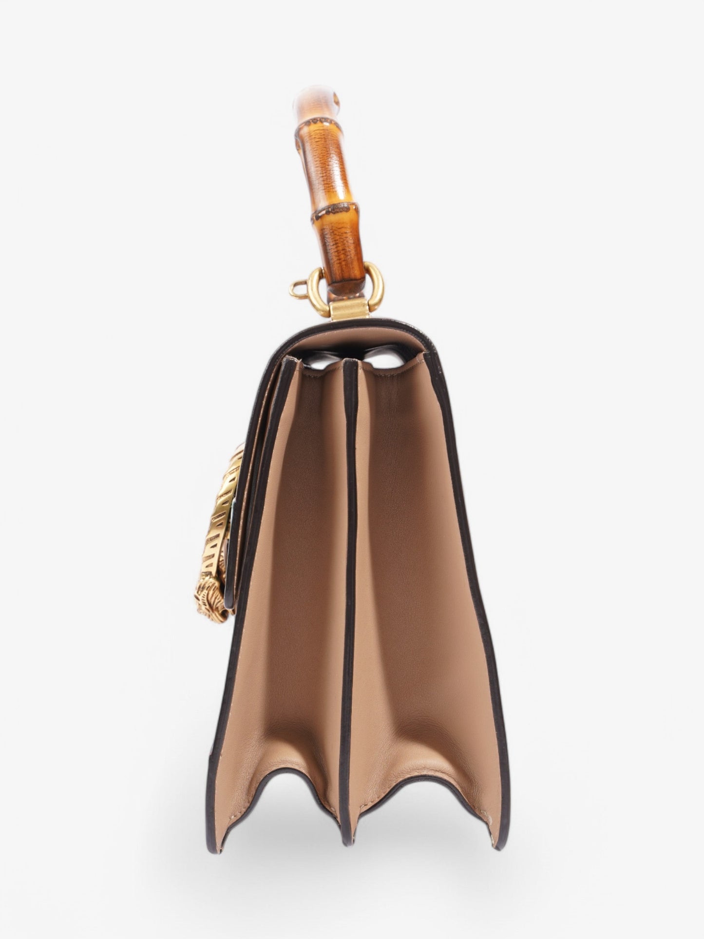 Gucci Dionysus Bamboo Top Handle Nude / Green / Red Leather