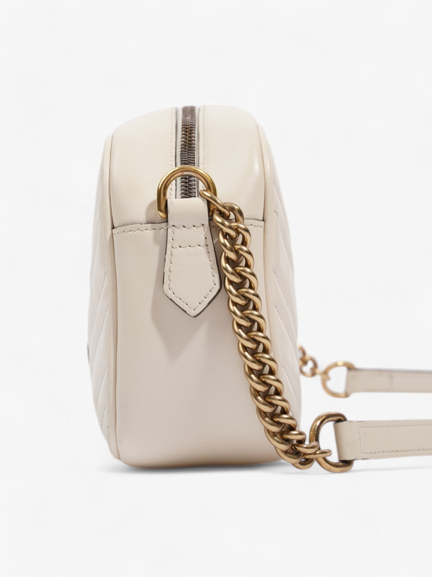 Gucci GG Marmont White Matelasse Leather Small