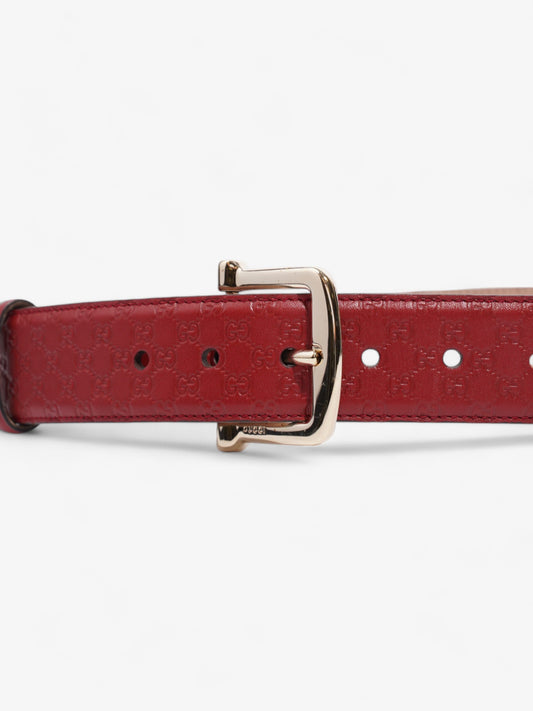 Gucci Guccissima Belt Red / Gold Leather 80cm / 32"