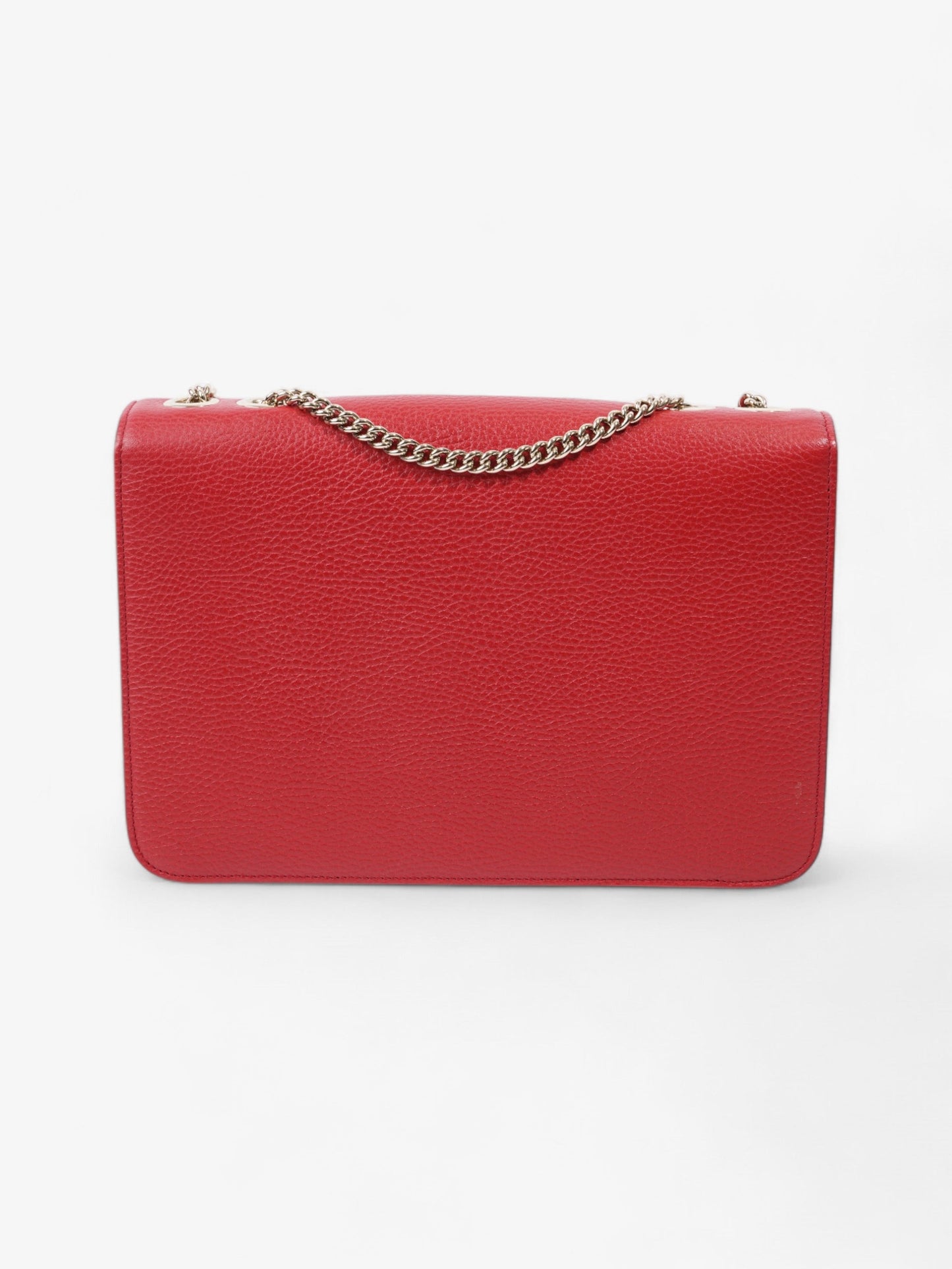 Gucci Dollar Interlocking G Red Calfskin Leather Medium