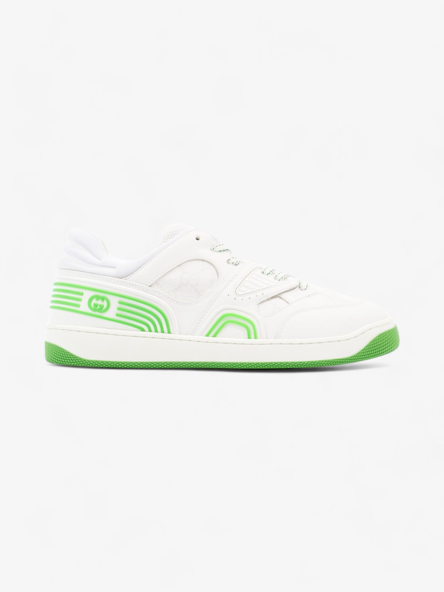 Gucci Demetra Basket Low Top White / Green Polyurethane EU 39.5 UK 6.5