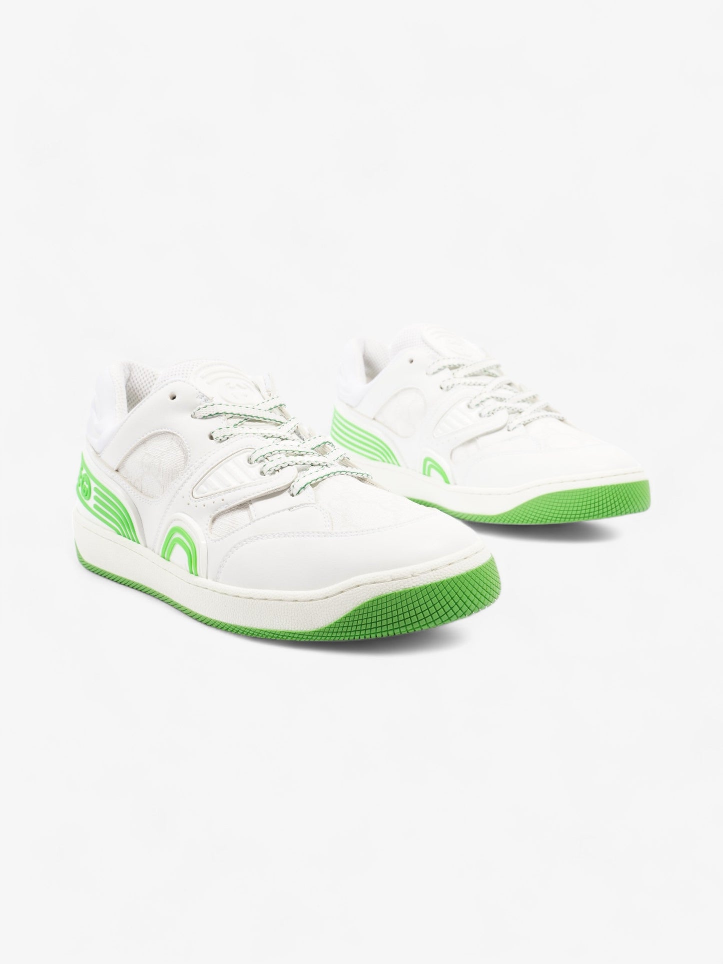 Gucci Demetra Basket Low Top White / Green Polyurethane EU 39.5 UK 6.5