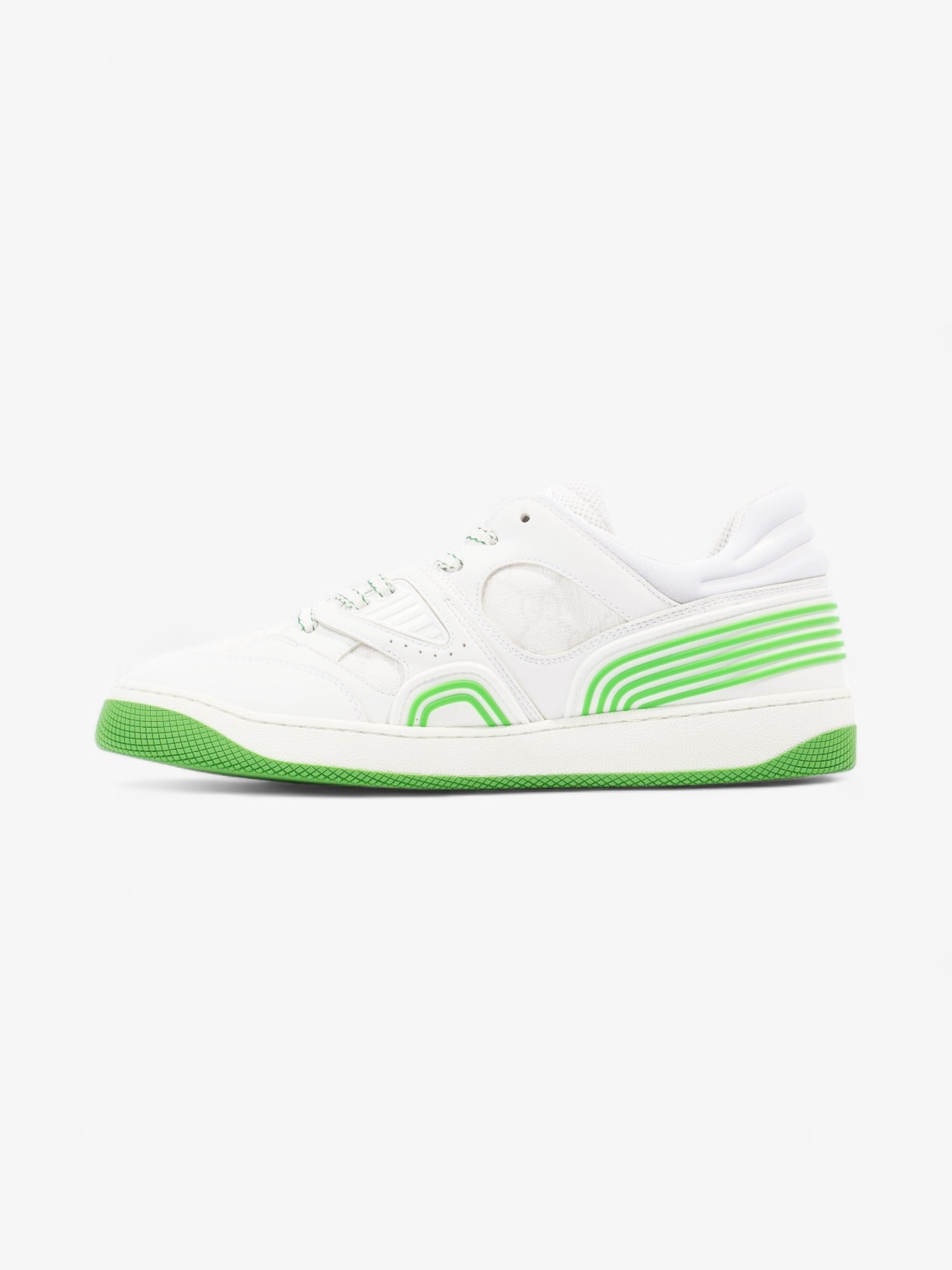 Gucci Demetra Basket Low Top White / Green Polyurethane EU 39.5 UK 6.5