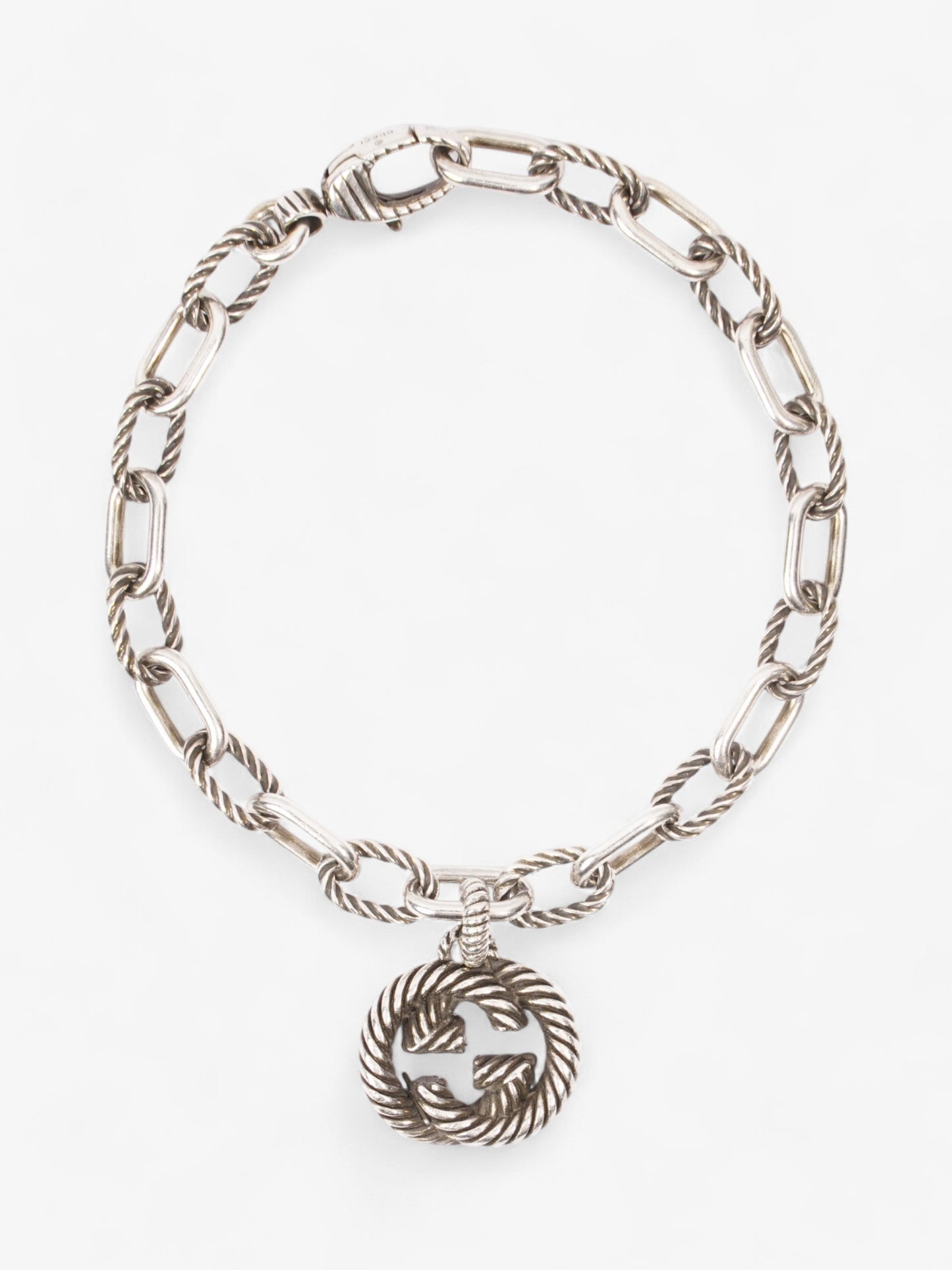 Gucci Interlocking G Chain Bracelet Silver Silver Sterling 16