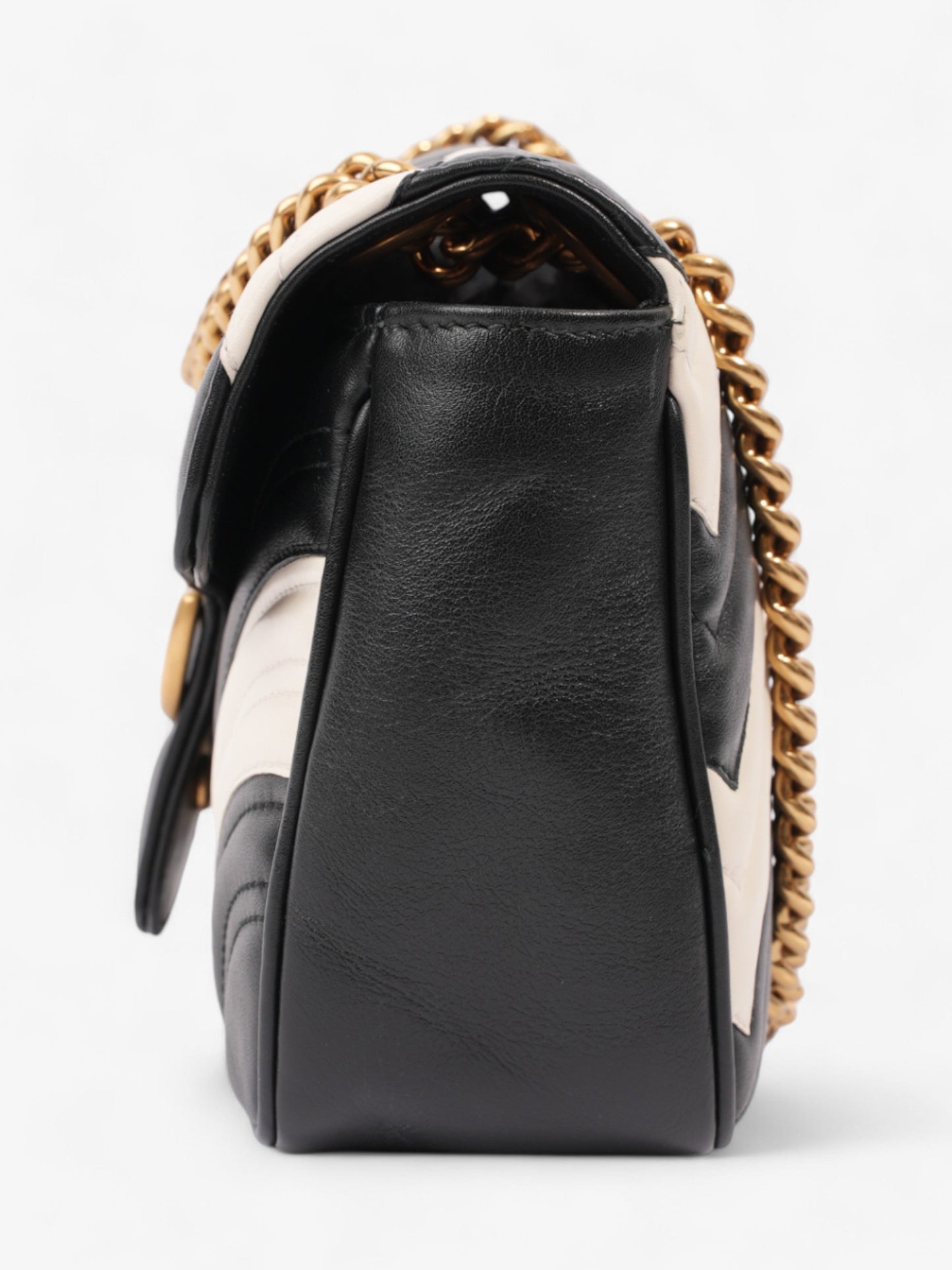 Gucci GG Marmont Black / White Matelasse Leather Small