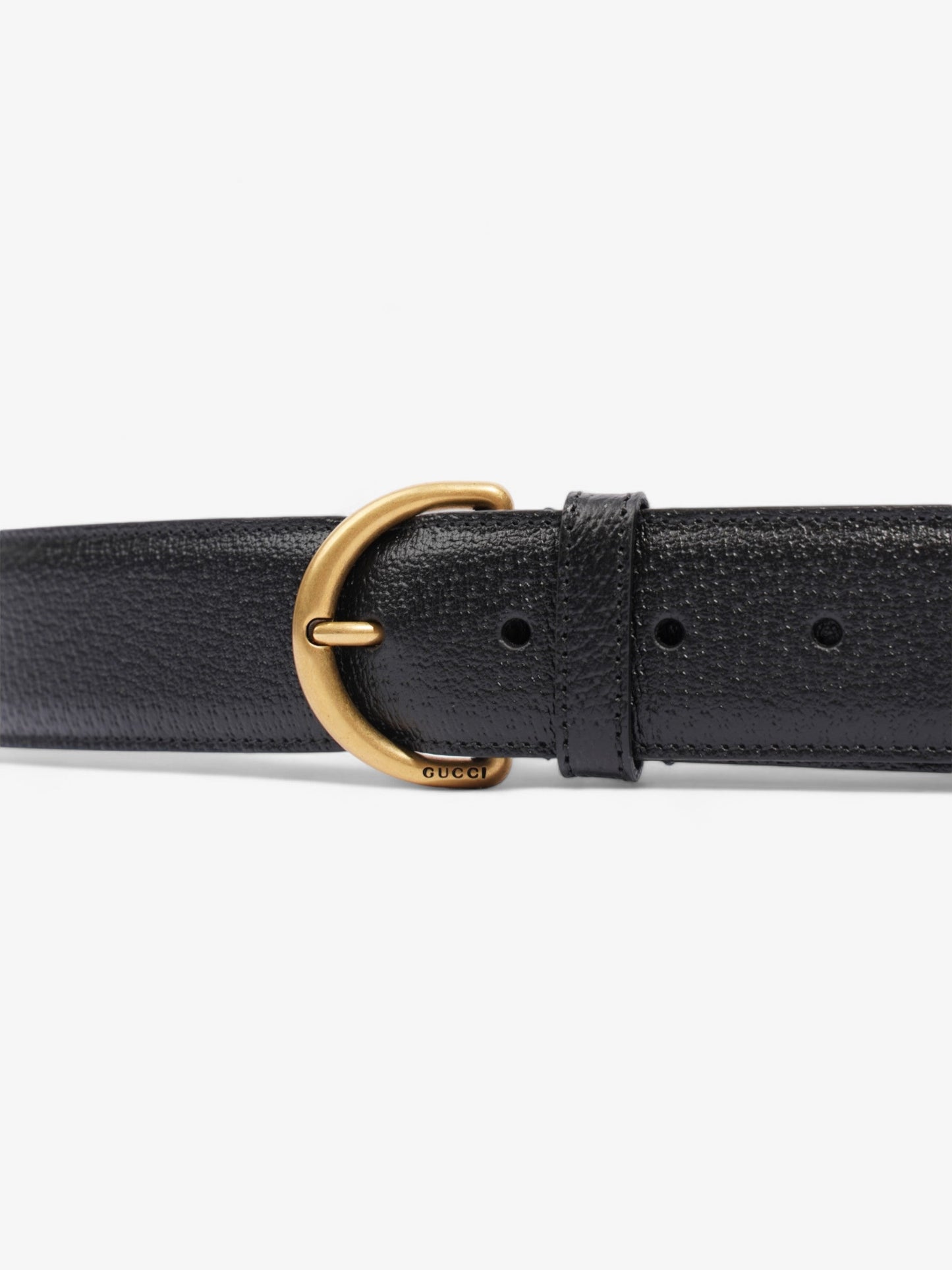Gucci Buckle Belt Black Leather 105cm 42"
