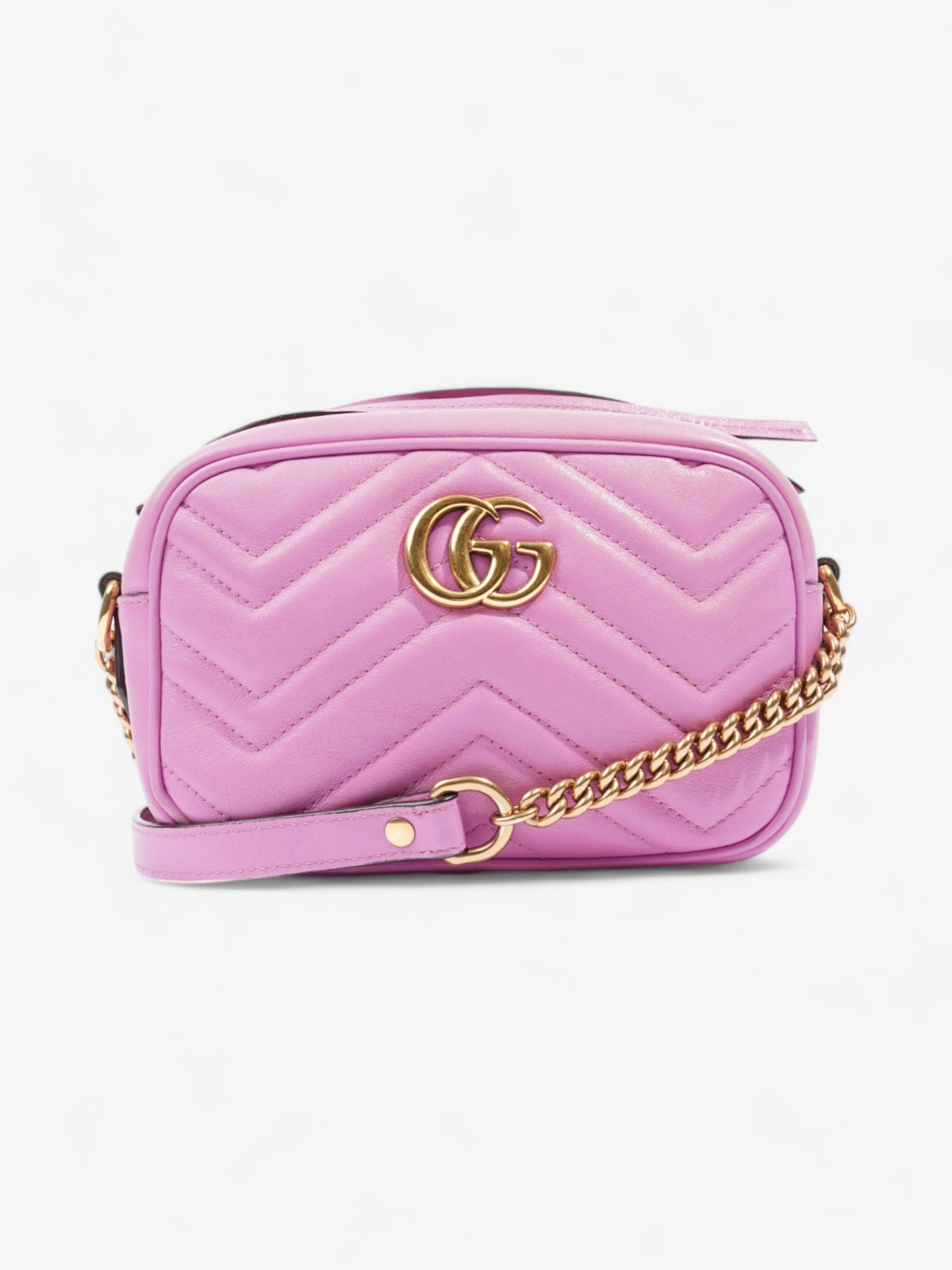 Gucci GG Marmont Camera Pink Matelasse Leather Mini