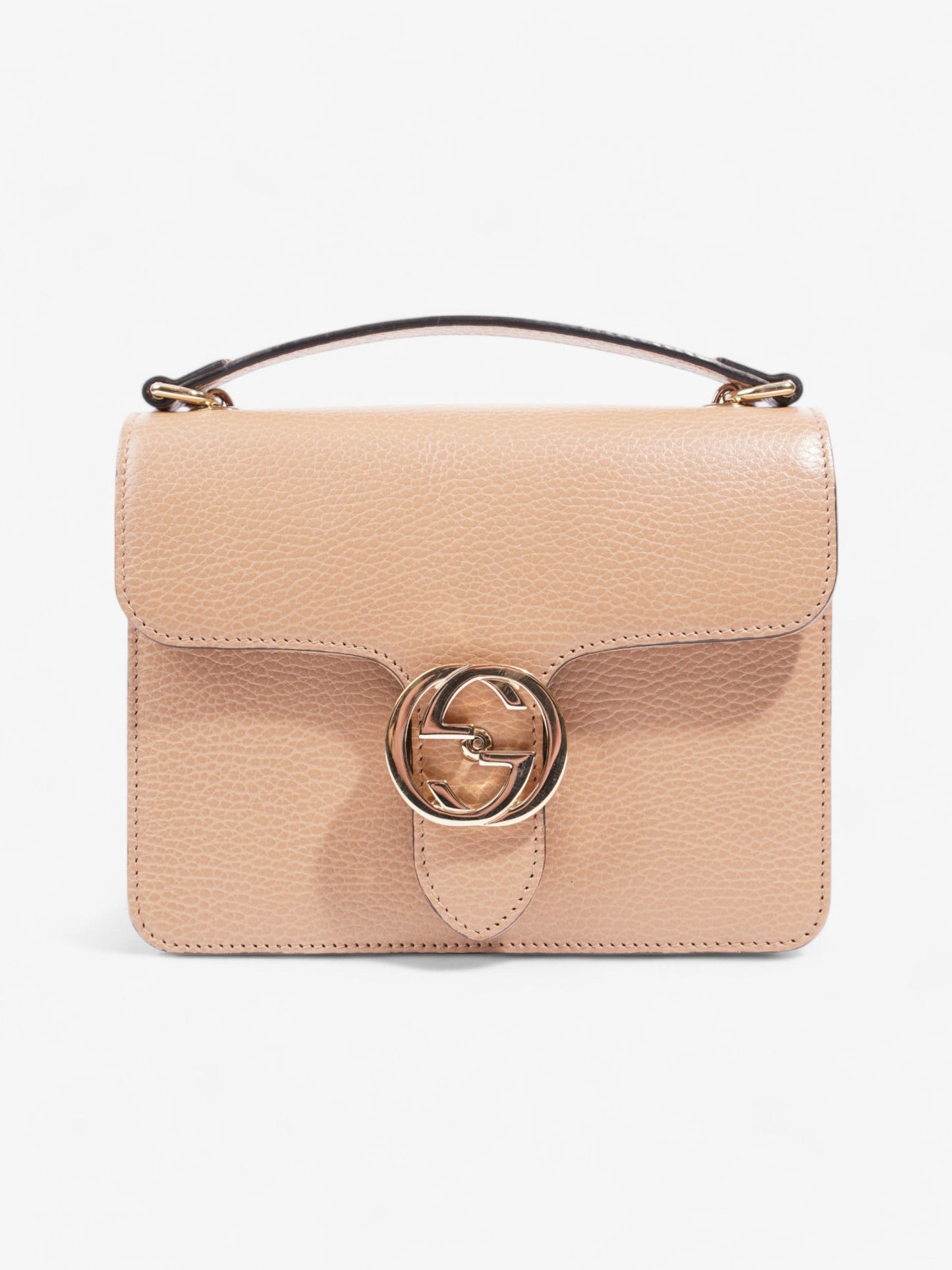 Gucci Dollar Interlocking G Camelia Calfskin Leather Small