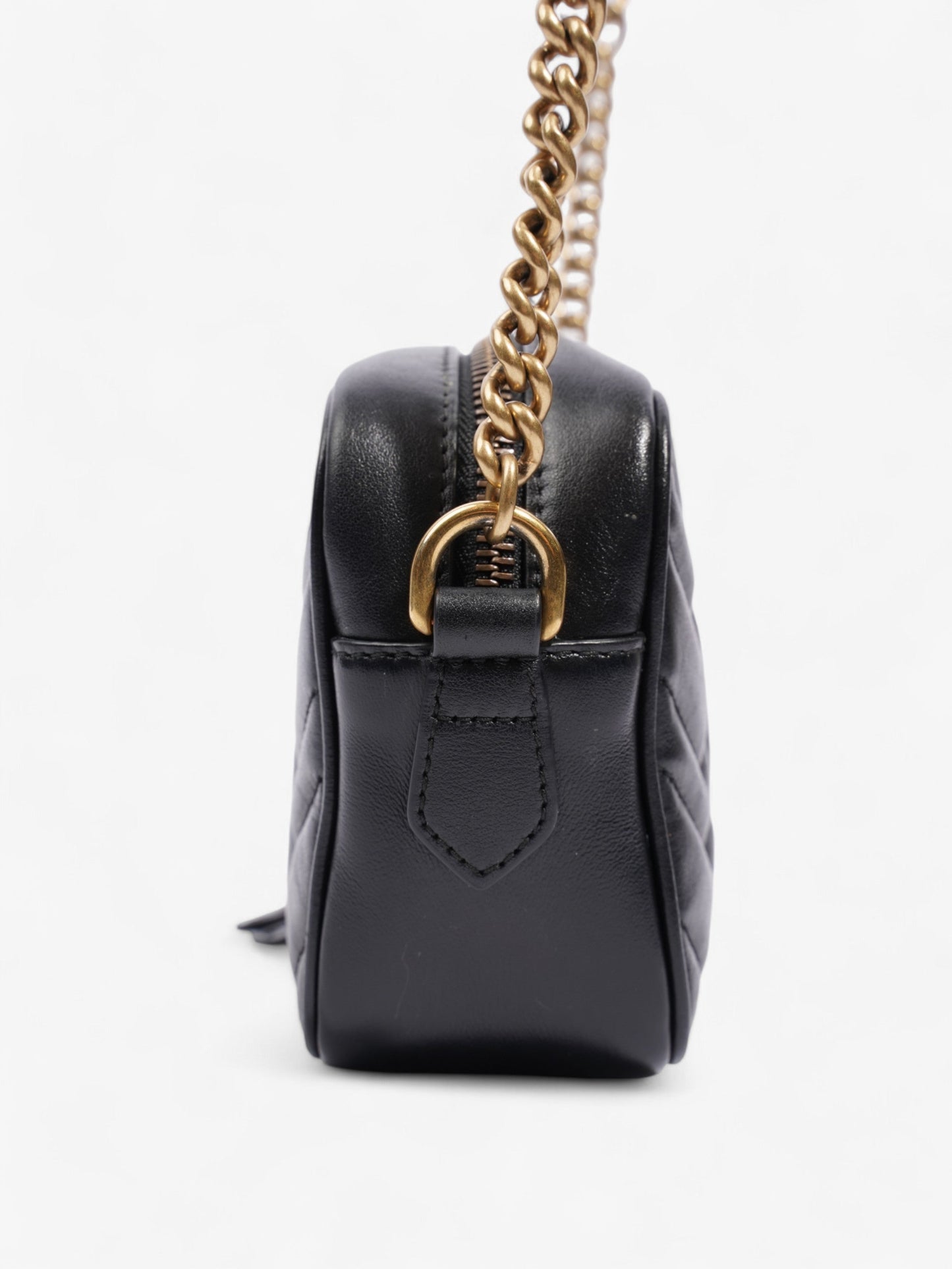 Gucci GG Marmont Shoulder Bag Black Matelasse Leather Mini