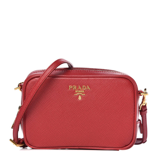 PRADA SAFFIANO LEATHER MINI CAMERA CROSSBODY BAG
