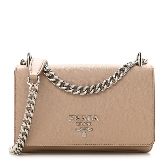 PRADA SOFT CALFSKIN CHAIN SHOULDER BAG
