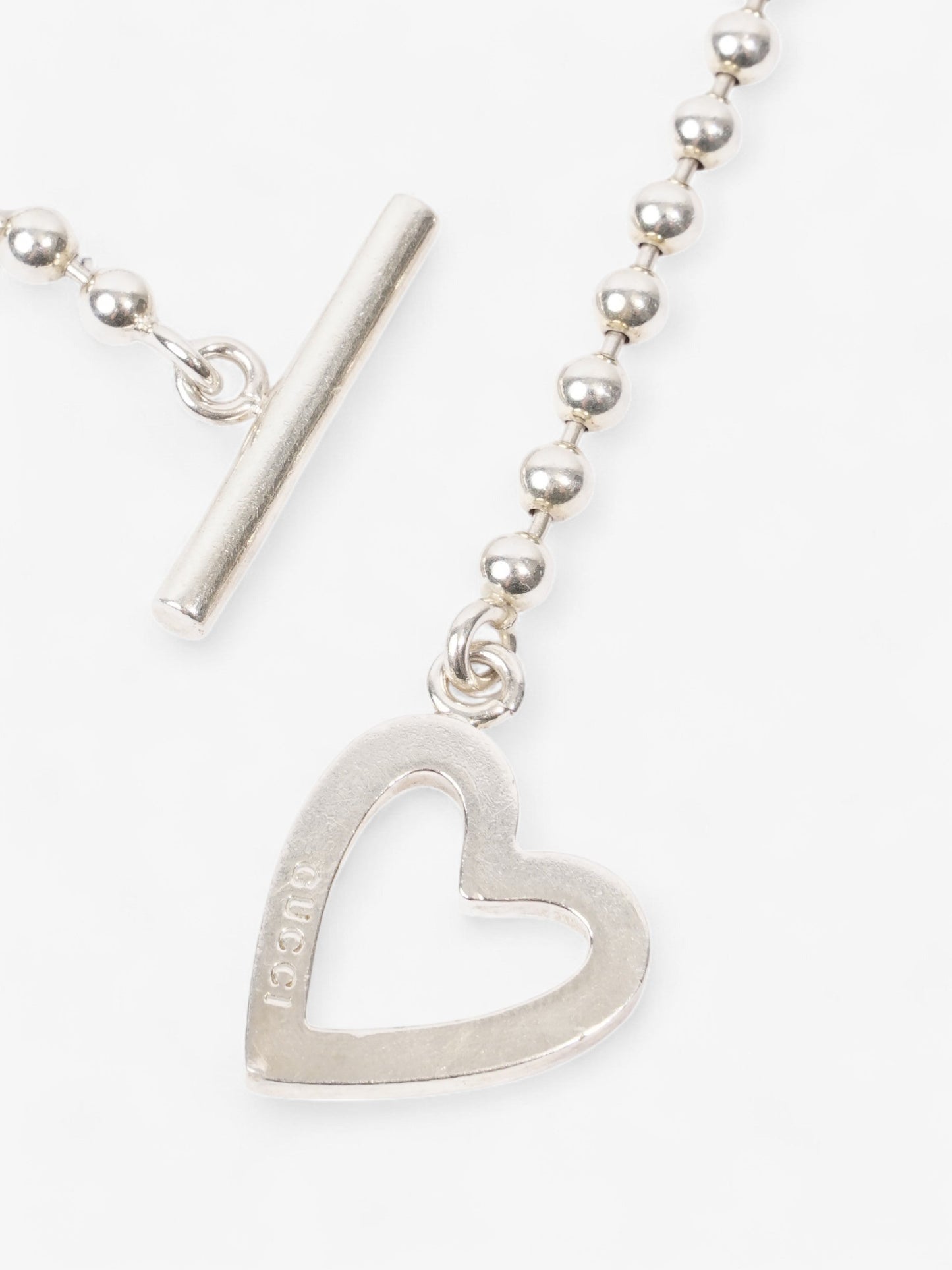 Gucci Heart Toggle Bracelet Silver Silver Sterling 16