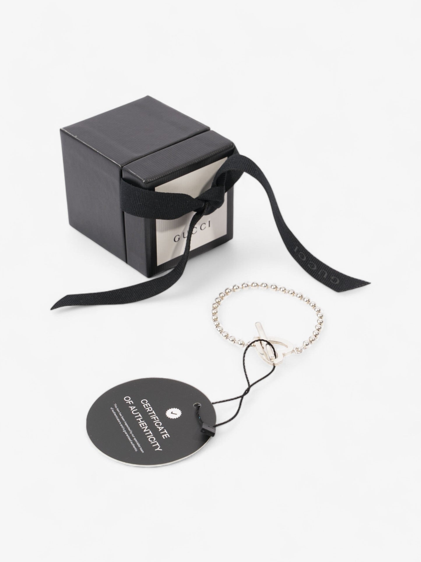 Gucci Heart Toggle Bracelet Silver Silver Sterling 16