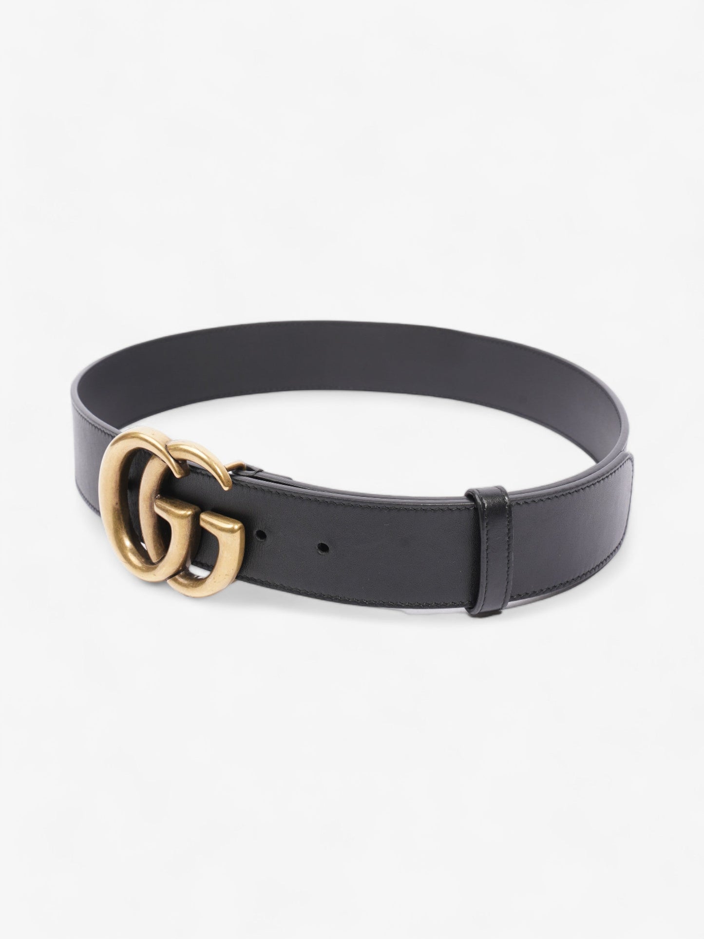 Gucci GG Marmont 2015 Re-Edition Wide Belt Black Leather 80cm / 32"