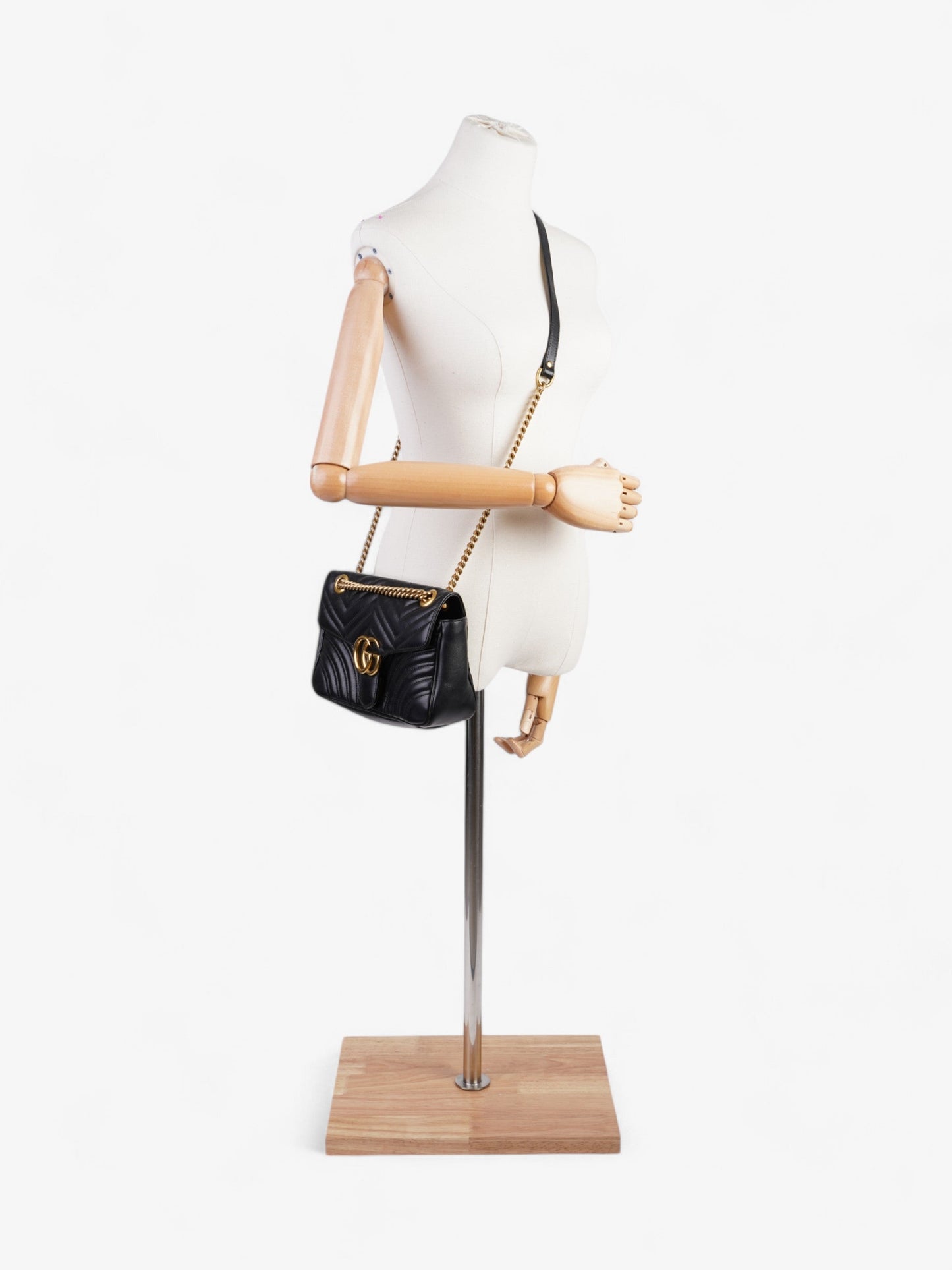 Gucci GG Marmont Black Matelasse Leather Small