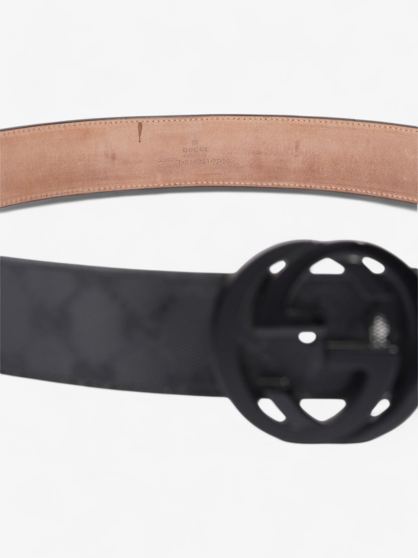 Gucci Interlocking G Belt Black Canvas 95cm / 38"