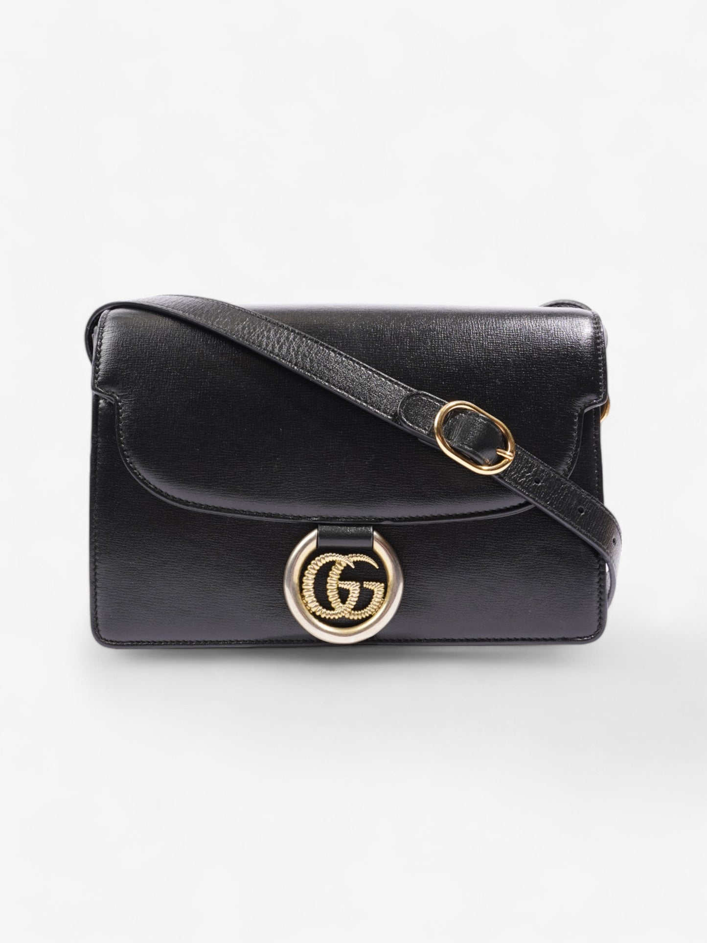 Gucci Torchon GG Ring Black Calfskin Leather Small