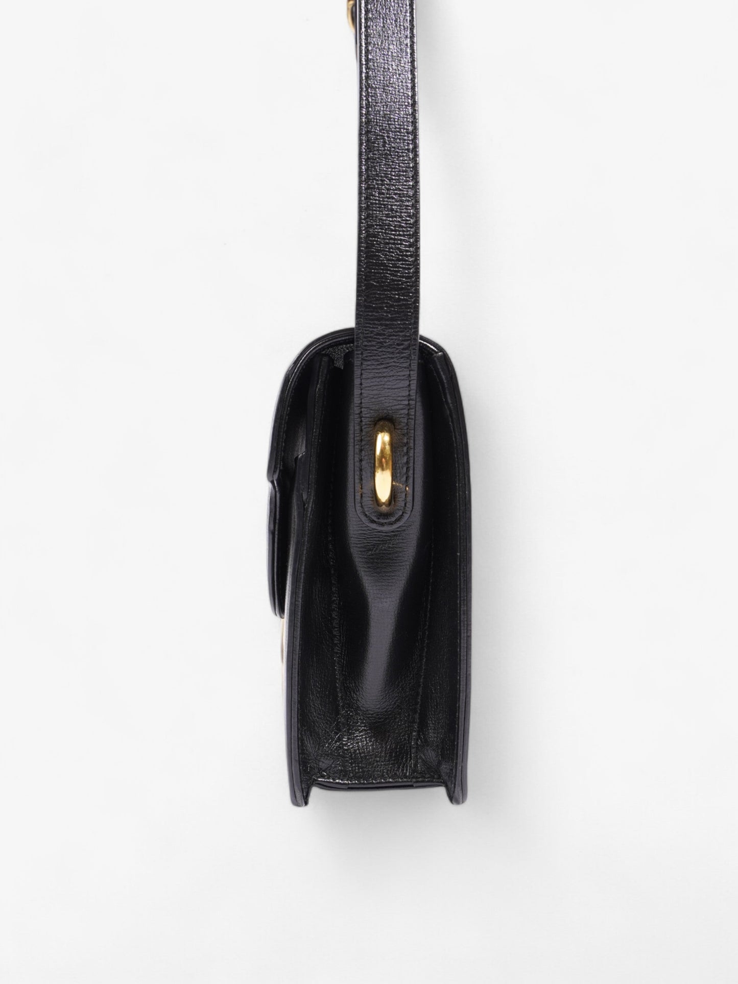 Gucci Torchon GG Ring Black Calfskin Leather Small