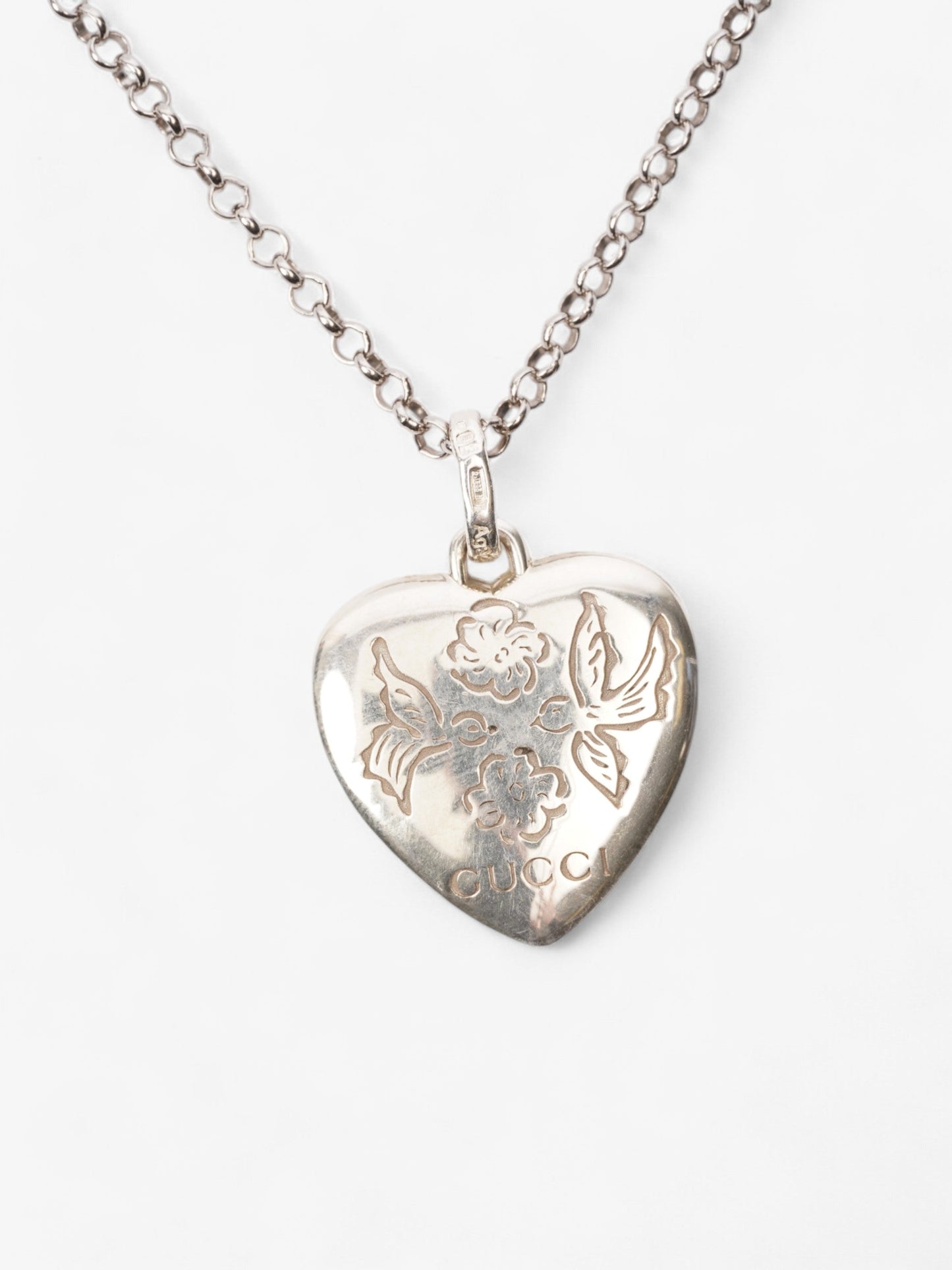 Gucci Blind For Love Necklace Silver Silver Sterling