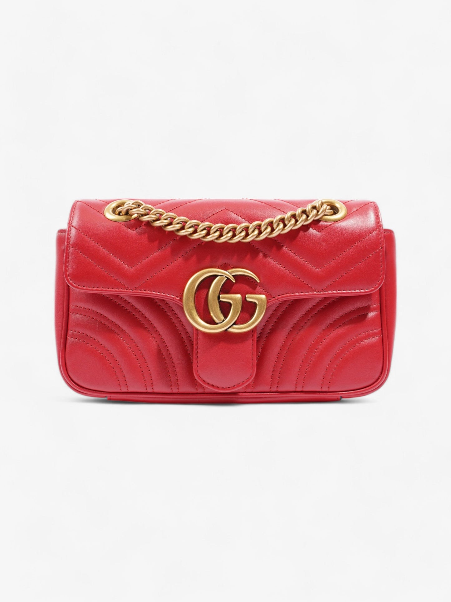 Gucci GG Marmont Red Matelasse Leather Mini
