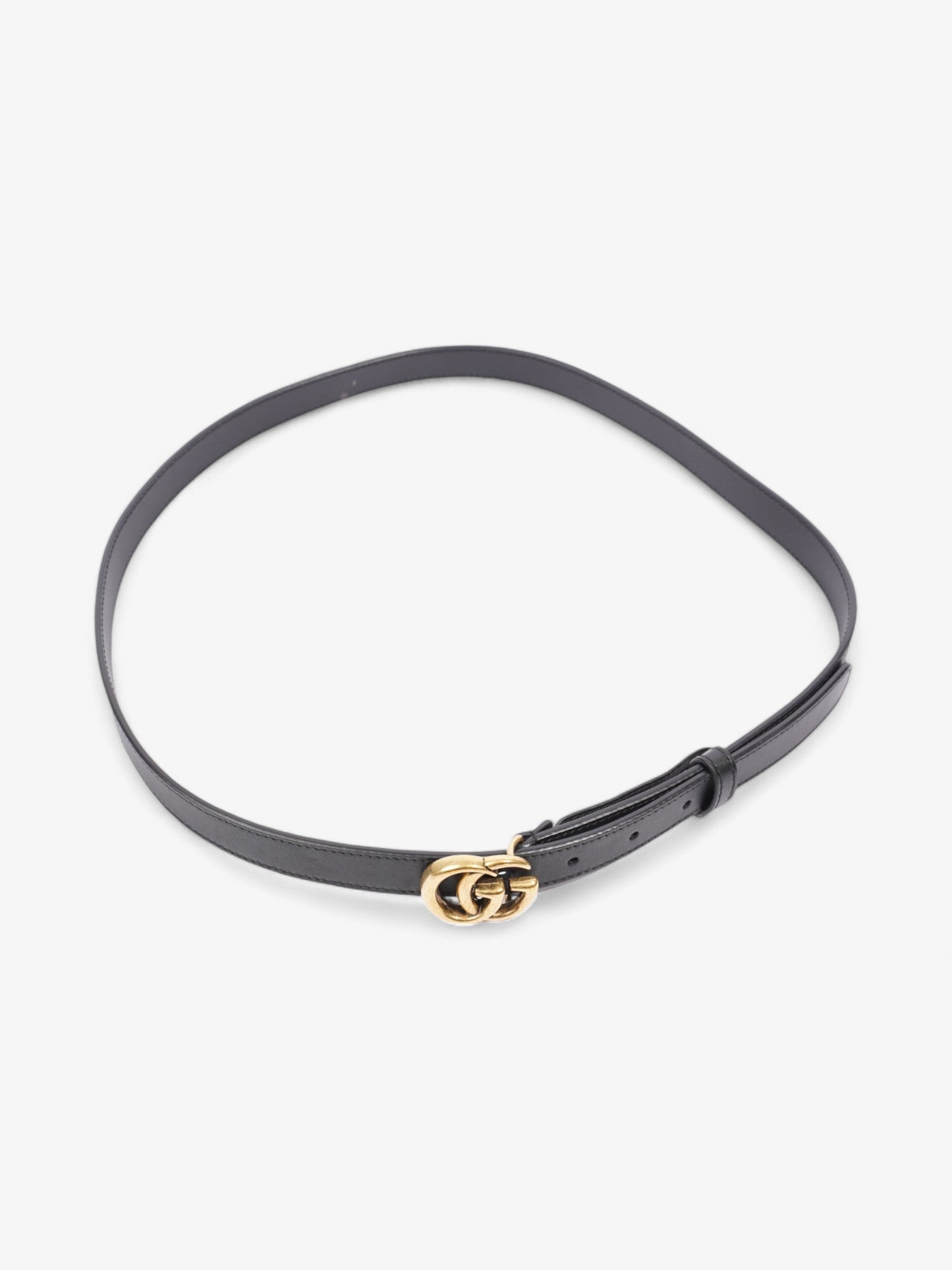 Gucci GG Marmont Thin Belt Black / Gold Leather 95cm / 38"