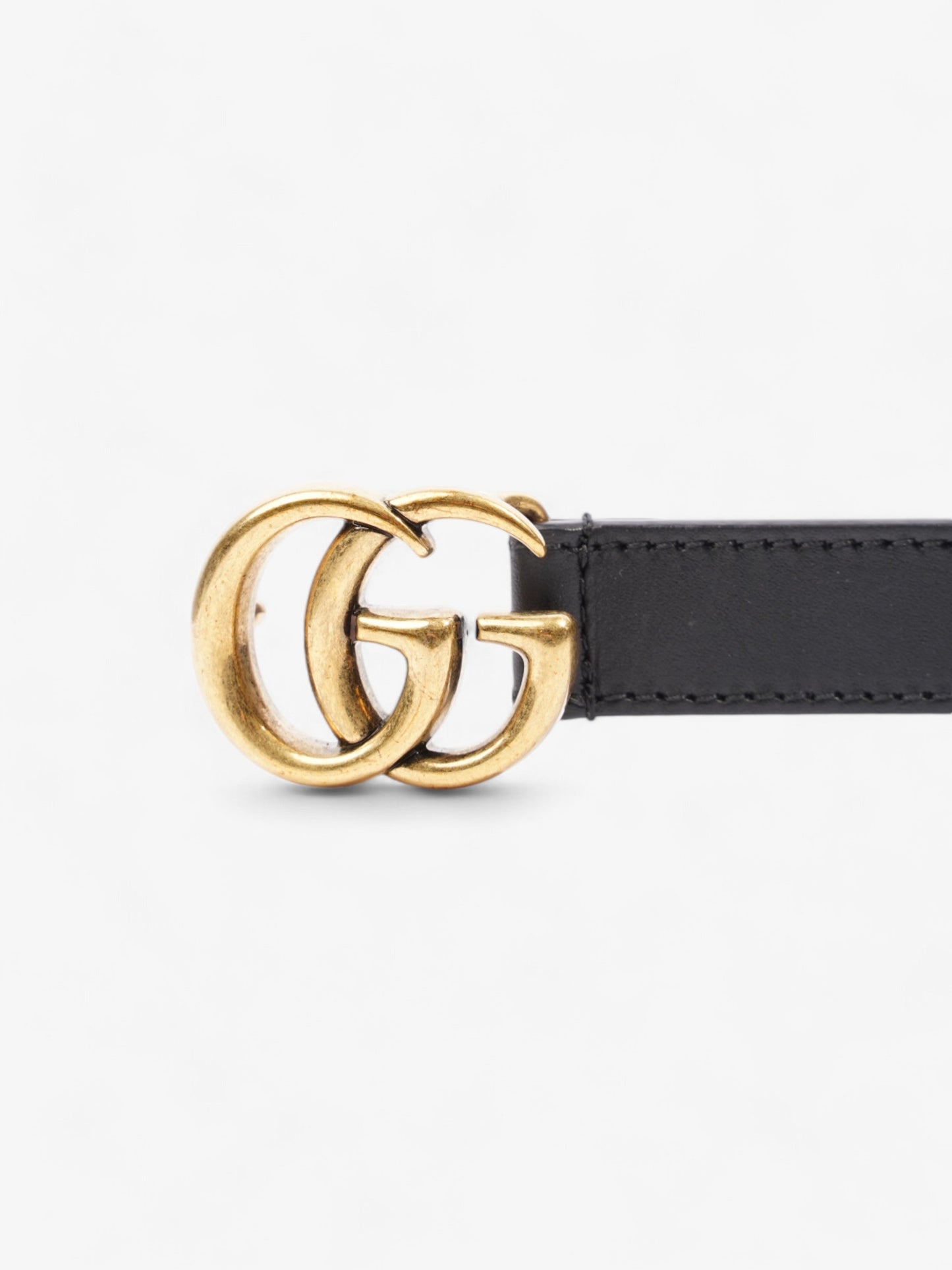 Gucci GG Marmont Thin Belt Black / Gold Leather 95cm / 38"