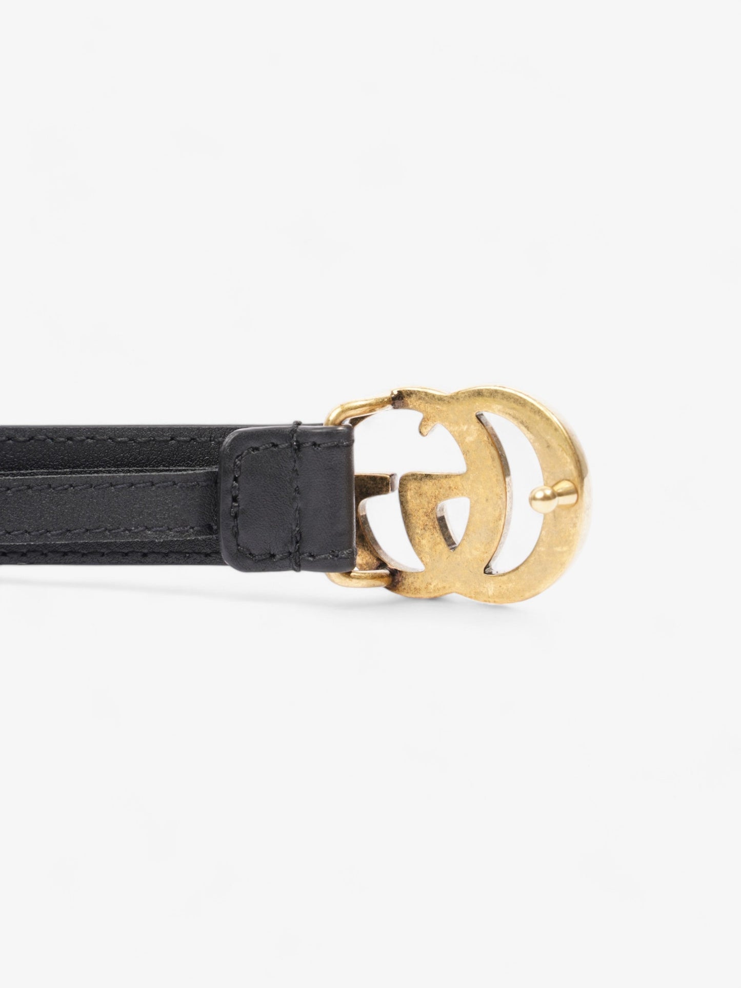 Gucci GG Marmont Thin Belt Black / Gold Leather 95cm / 38"