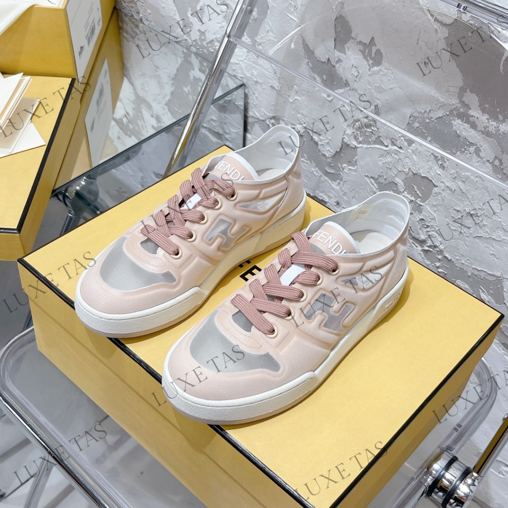 Pink Mesh Low Tops FF Match Designer Sneakers for Women