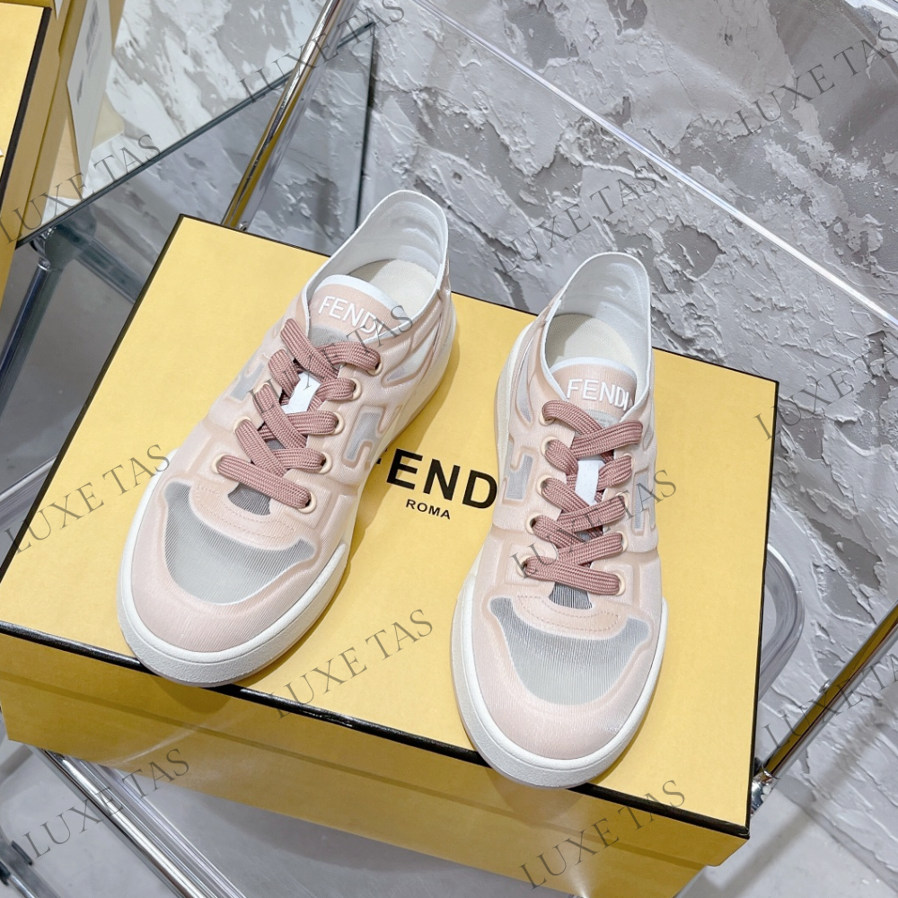 Pink Mesh Low Tops FF Match Designer Sneakers for Women