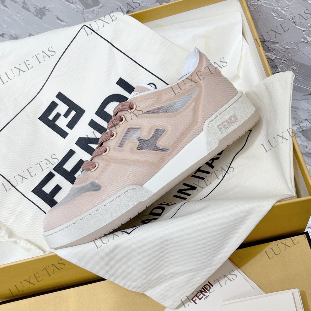 Pink Mesh Low Tops FF Match Designer Sneakers for Women
