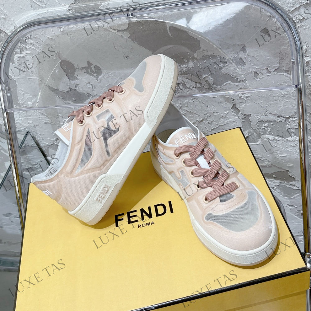 Pink Mesh Low Tops FF Match Designer Sneakers for Women