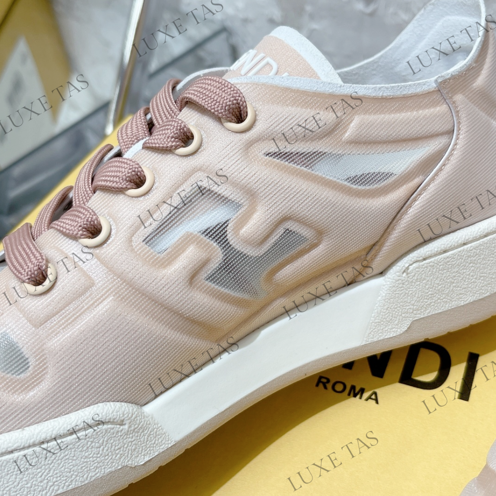 Pink Mesh Low Tops FF Match Designer Sneakers for Women
