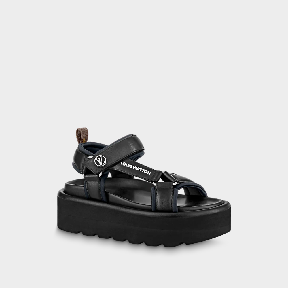 Pool Pillow Flat Comfort Sandal Black Designer Slides & Sandals for Women