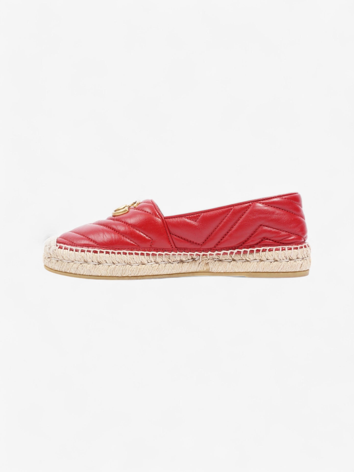 Gucci GG Marmont Espadrilles Red Leather EU 38 UK 5