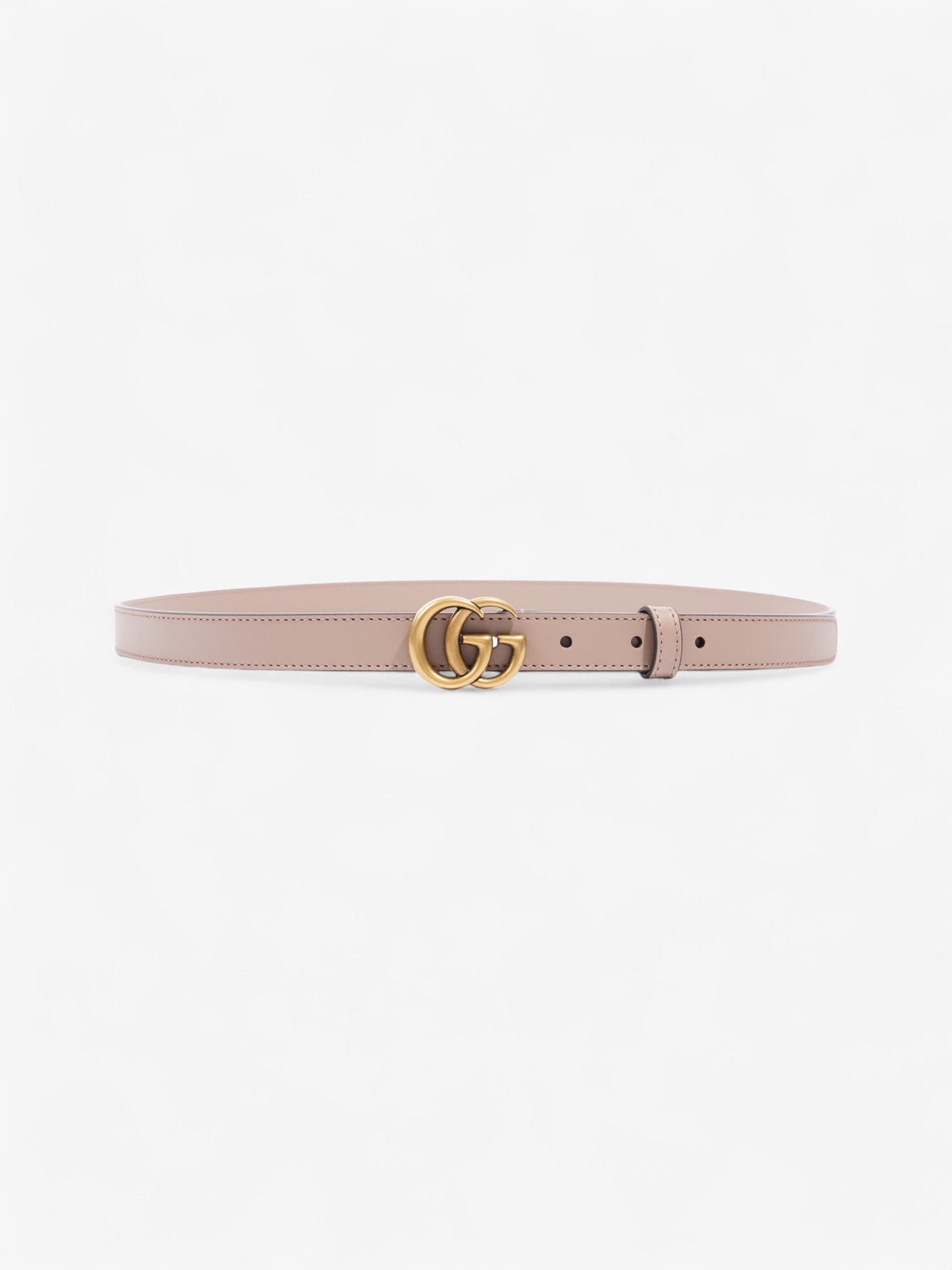 Gucci GG Marmont Thin Belt Rose Beige  / Gold Leather 100cm / 40"