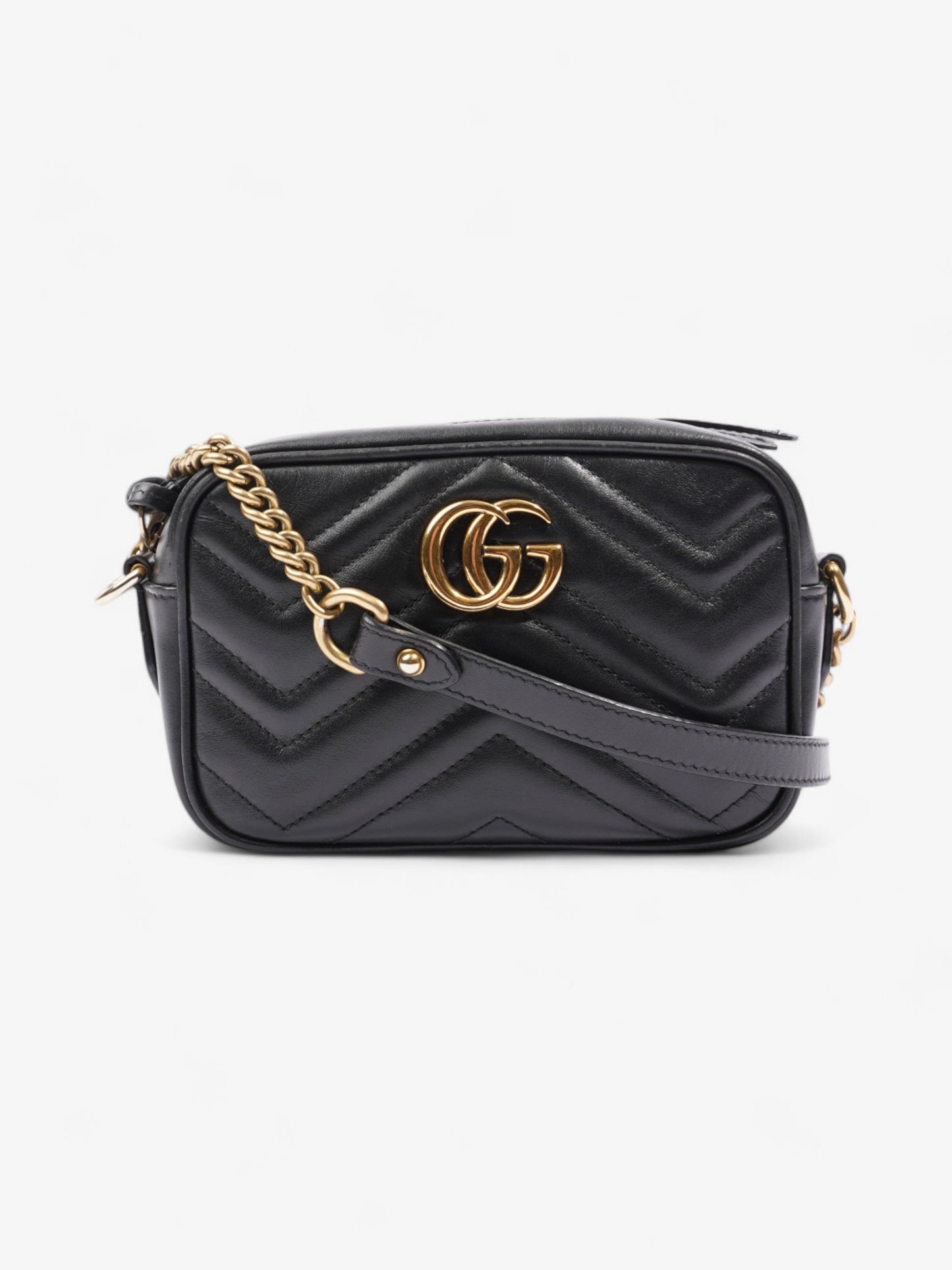 Gucci GG Marmont Black Matelasse Leather Mini