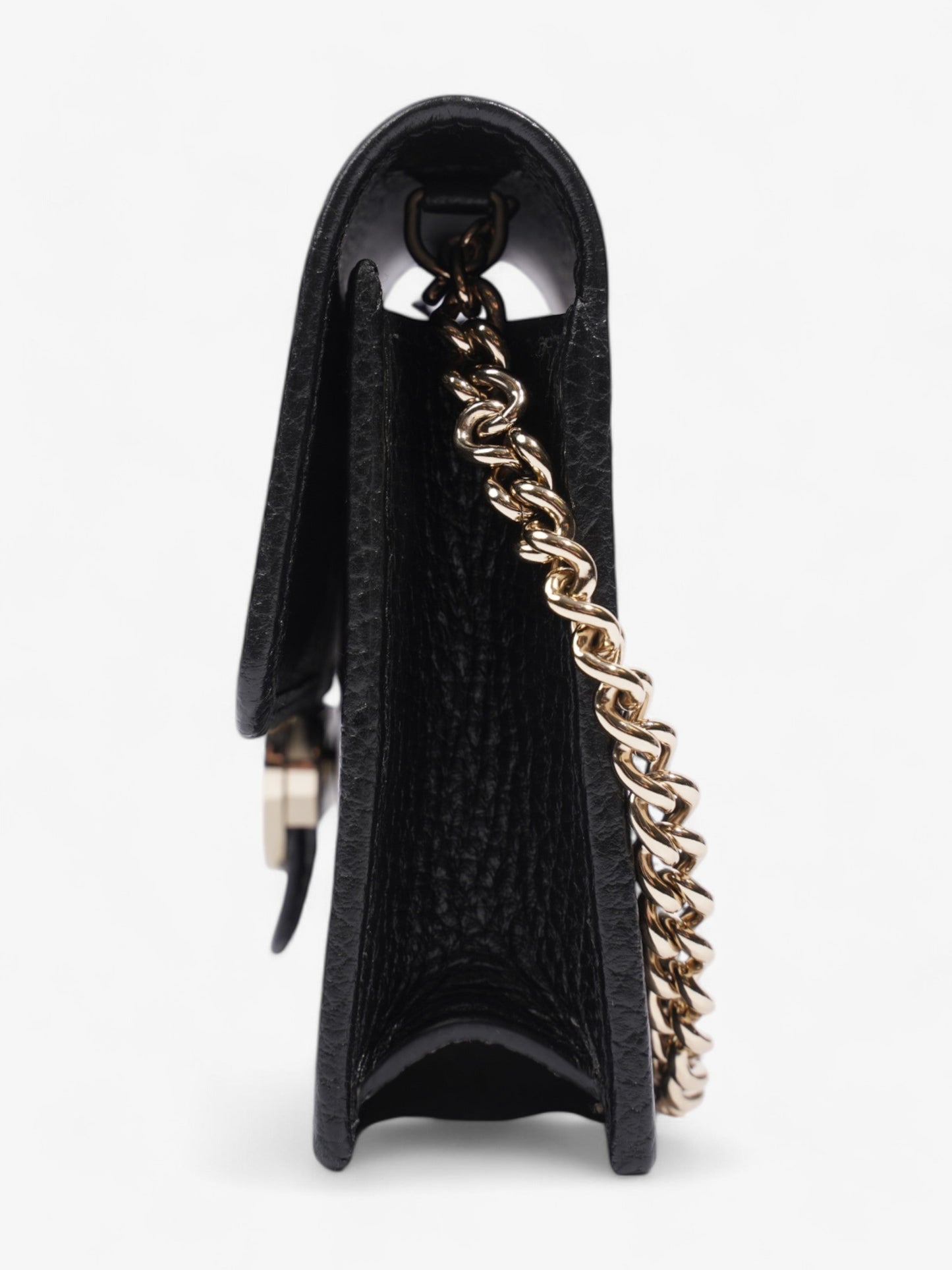 Gucci Dollar Interlocking G Chain Wallet Black Calfskin Leather