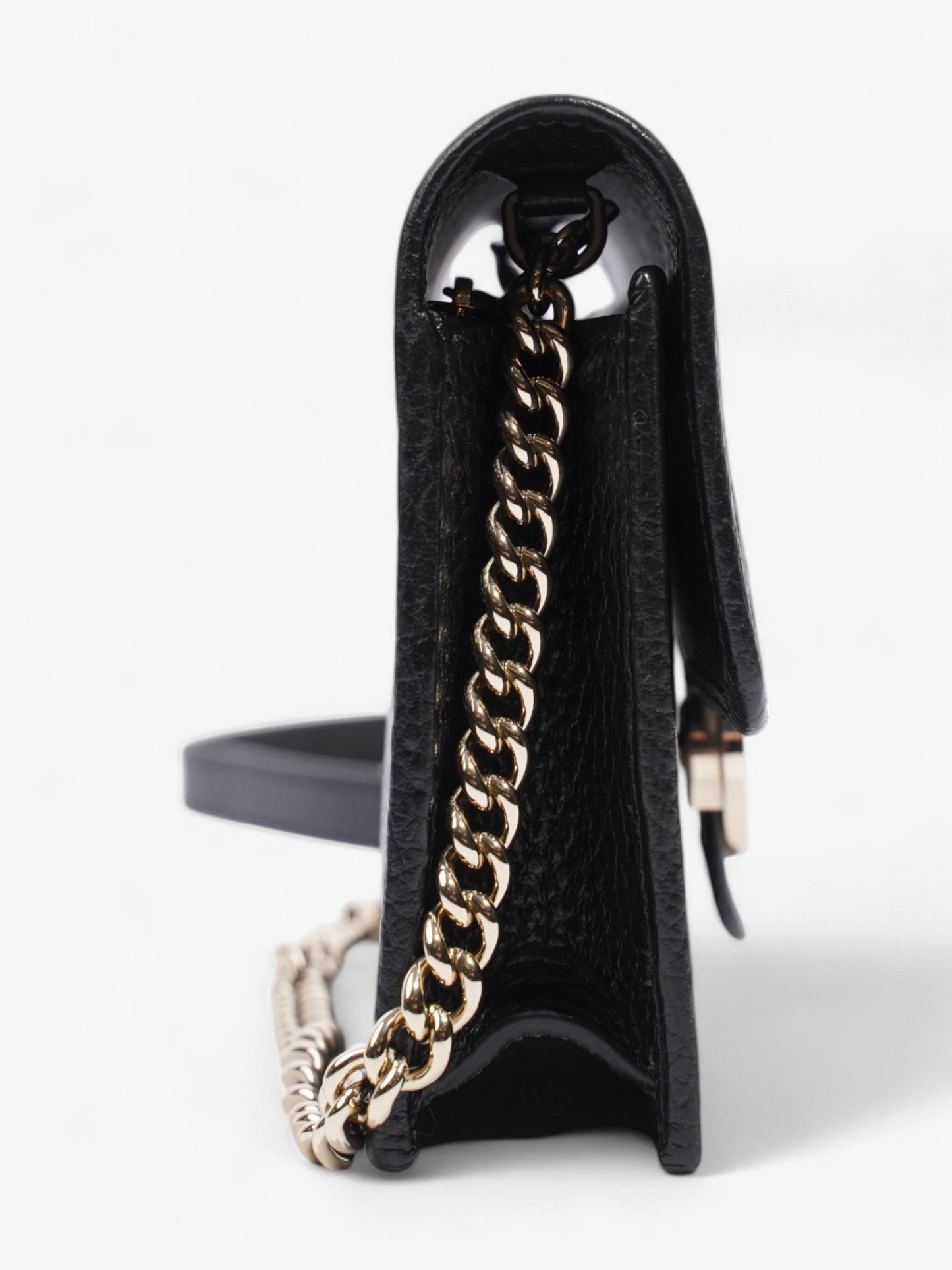 Gucci Dollar Interlocking G Chain Wallet Black Calfskin Leather