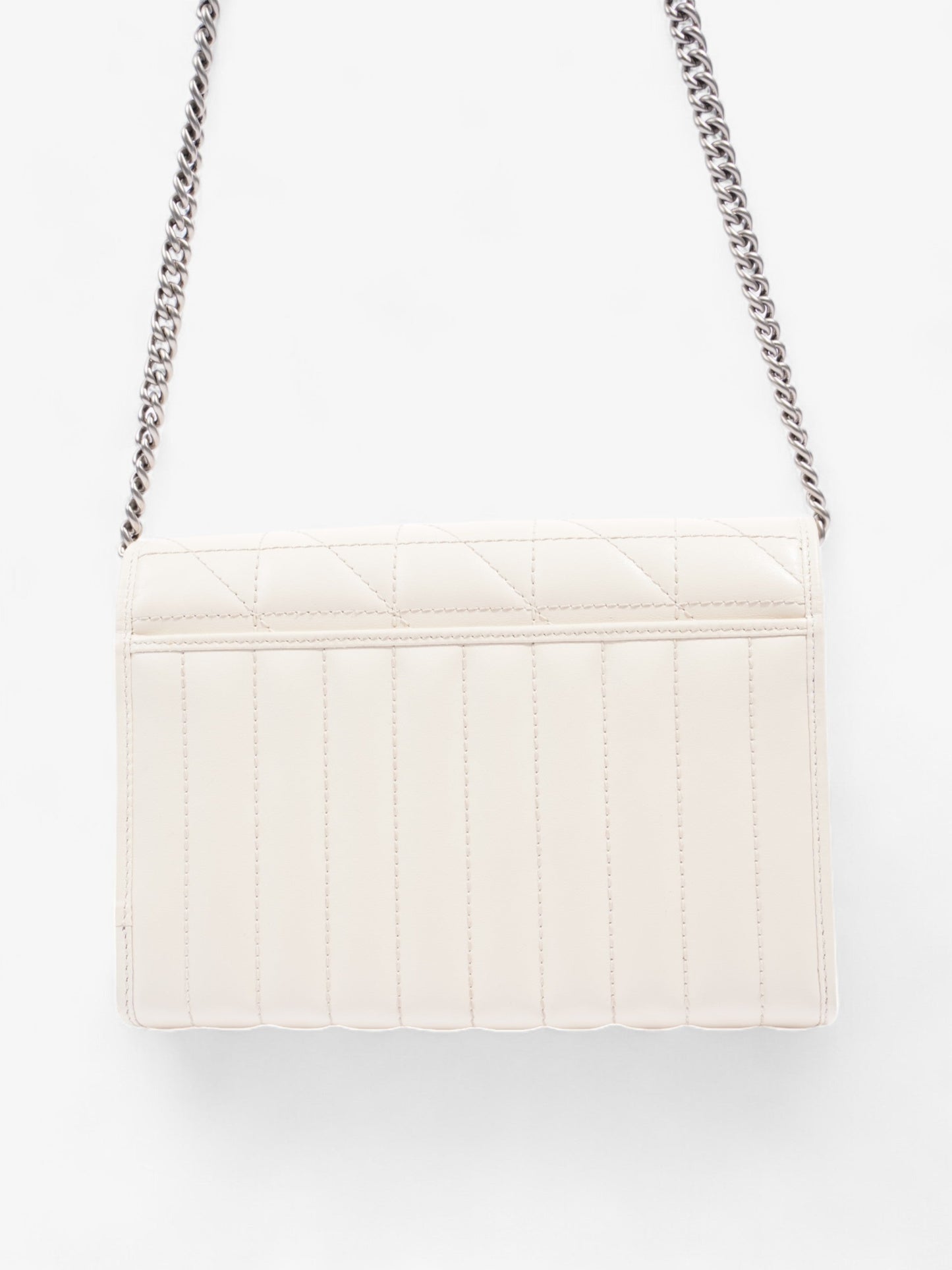 Gucci GG Marmont Chain Wallet White Matelasse Leather