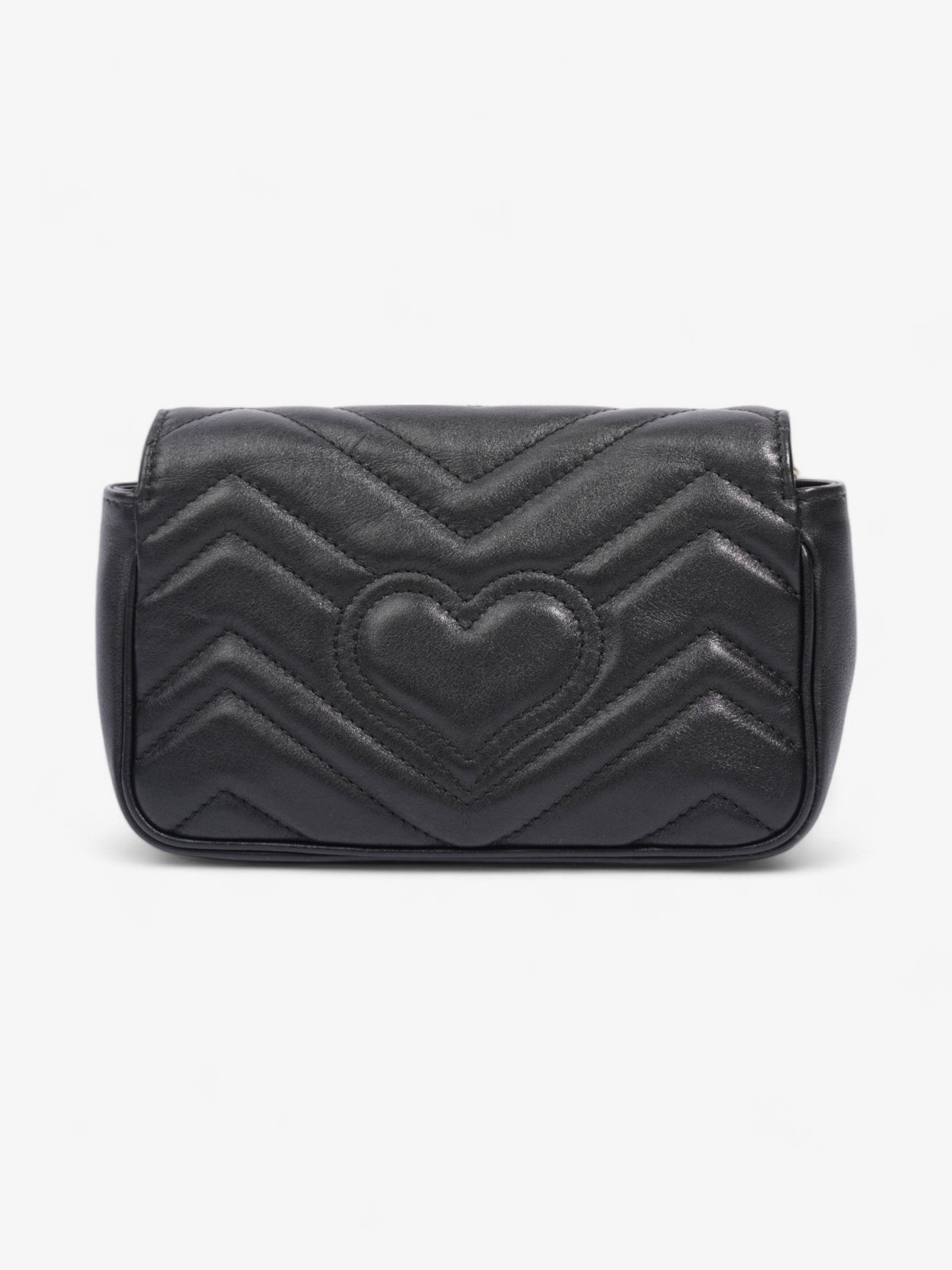 Gucci GG Marmont Black Matelasse Leather Super Mini